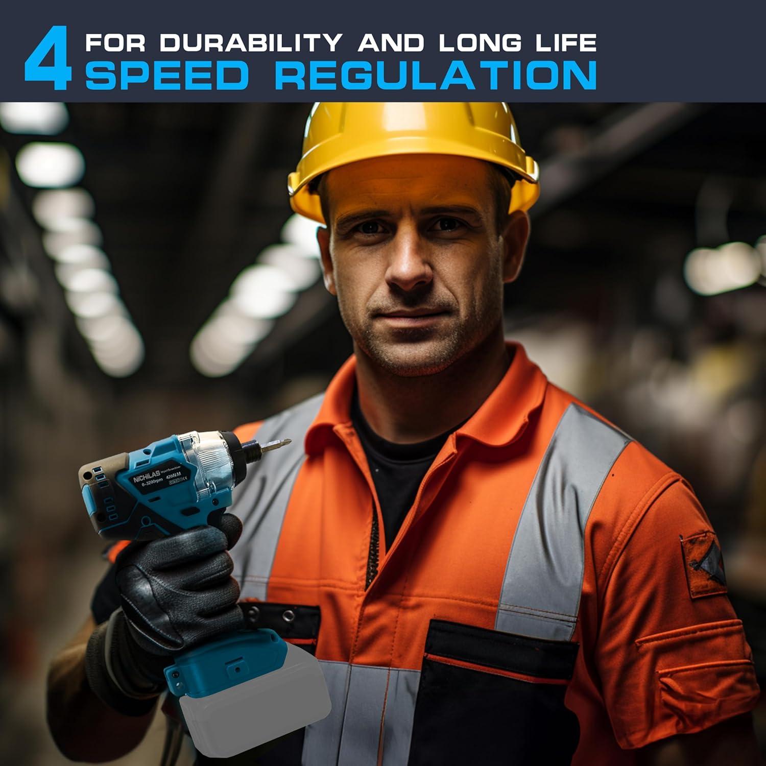 Cordless Impact Driver Compatible with MAKITA 18V BL Series Batteries, Impact Screwdriver Drill with Cordless Design, 420Nm Torque, with Brushless Motor (NO BATTERY)