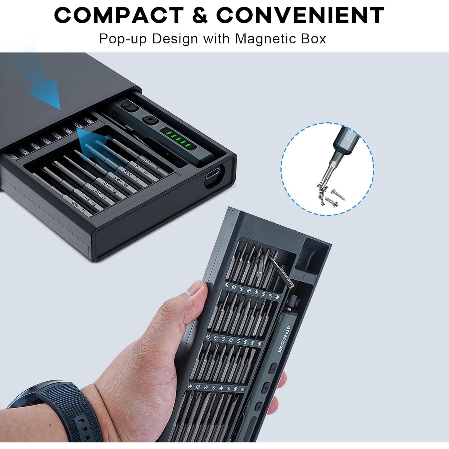 Mini Destornillador Eléctrico Stawockee 68 en 1 Recargable