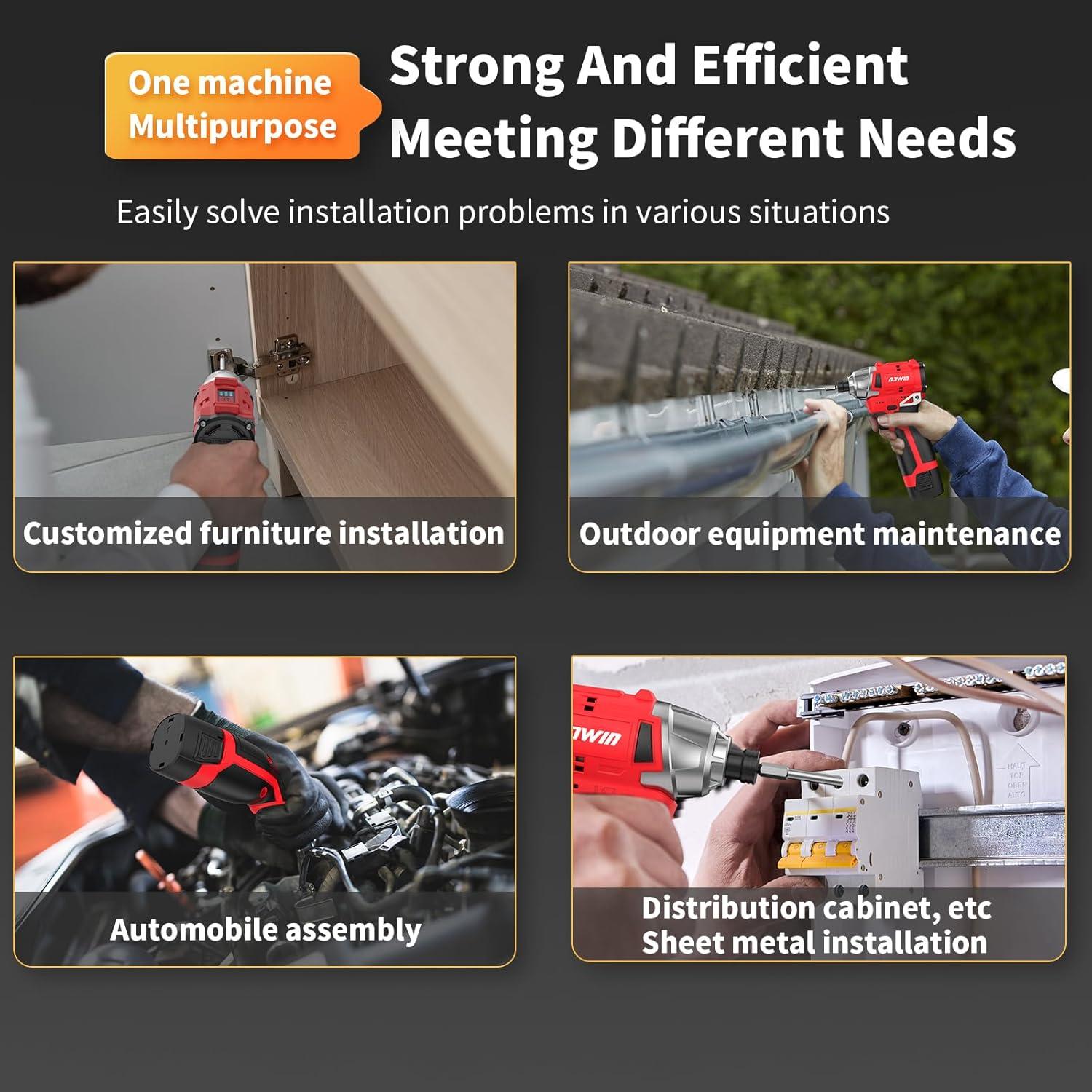 Destornillador de Impacto Inalámbrico NAWIN 16.8V 140Nm