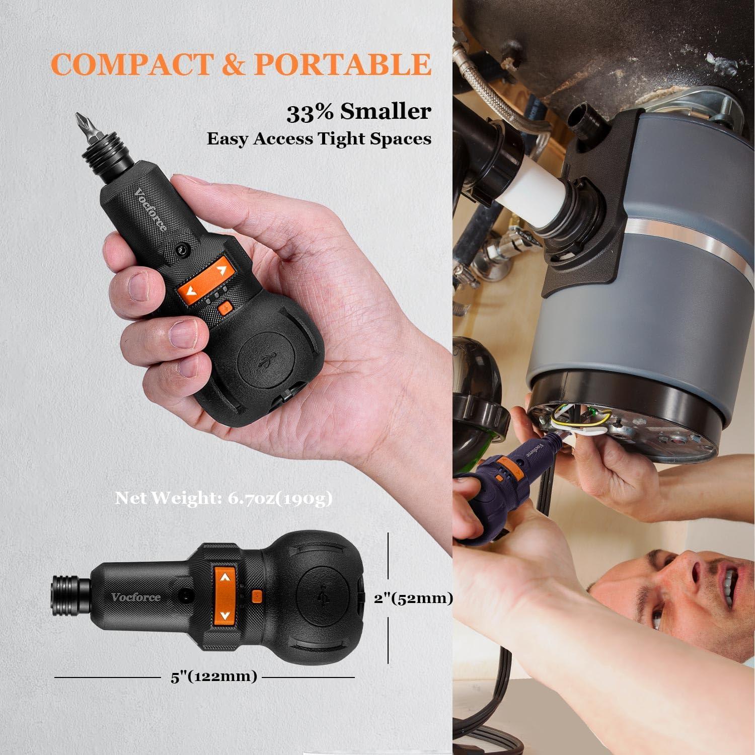 Destornillador Eléctrico 4V Vocforce, 400 RPM, Compacto, 22 Piezas