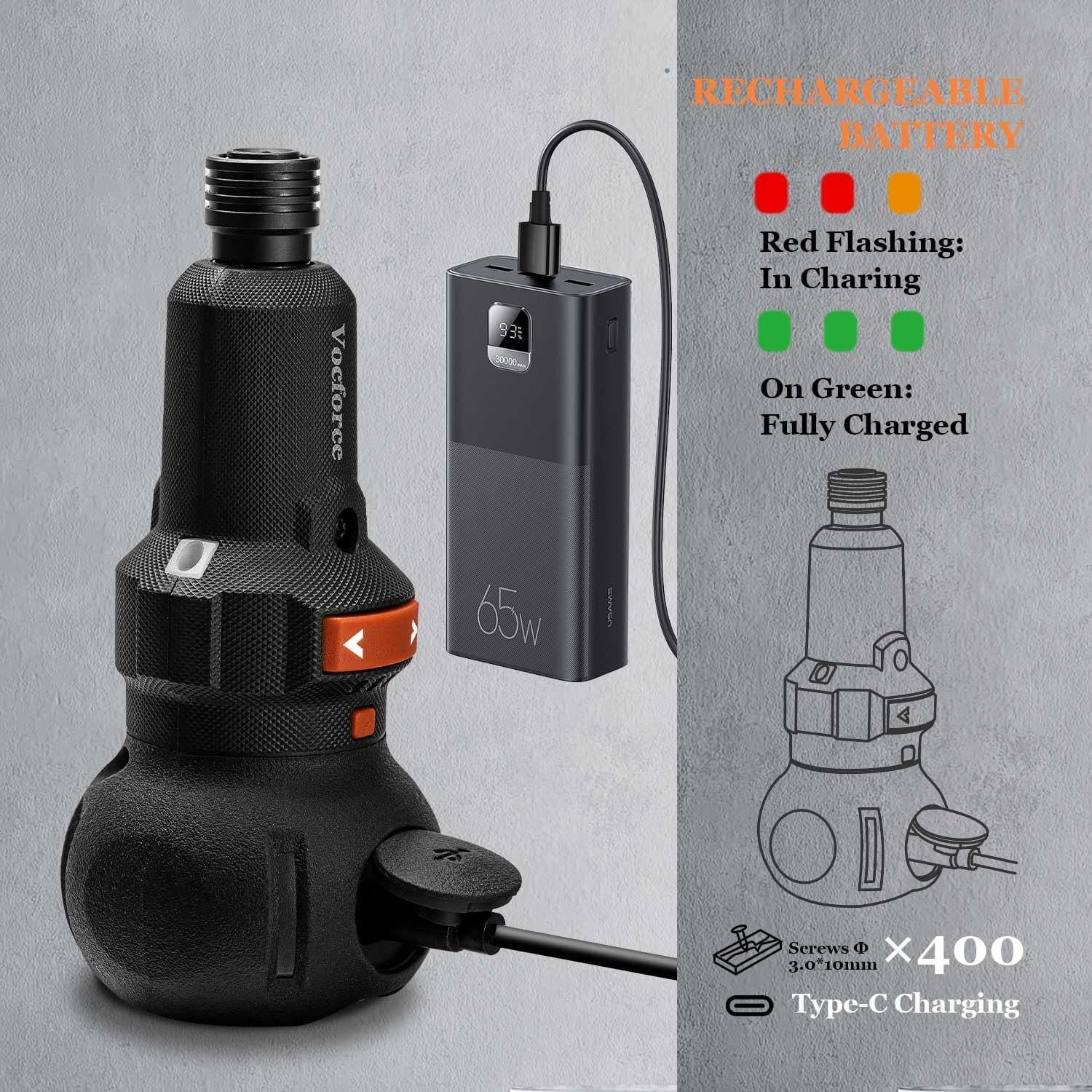 Destornillador Eléctrico 4V Vocforce, 400 RPM, Compacto, 22 Piezas