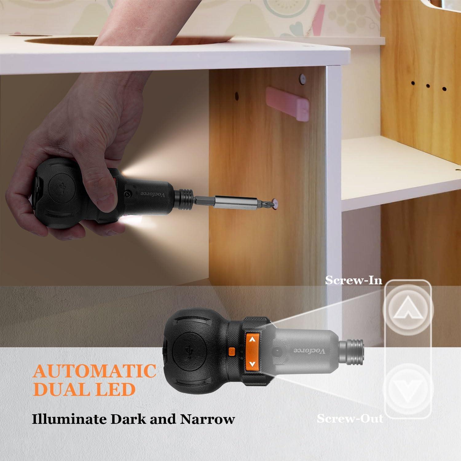 Destornillador Eléctrico 4V Vocforce, 400 RPM, Compacto, 22 Piezas