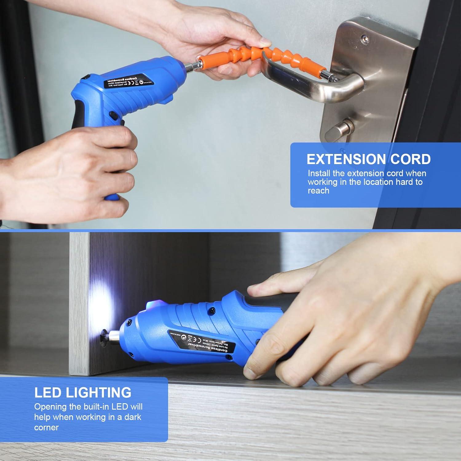 Destornillador Inalámbrico MQFORU 3.6V 47 en 1 con Luz LED