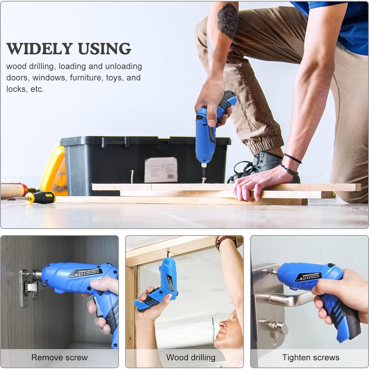 Destornillador Inalámbrico MQFORU 3.6V 47 en 1 con Luz LED