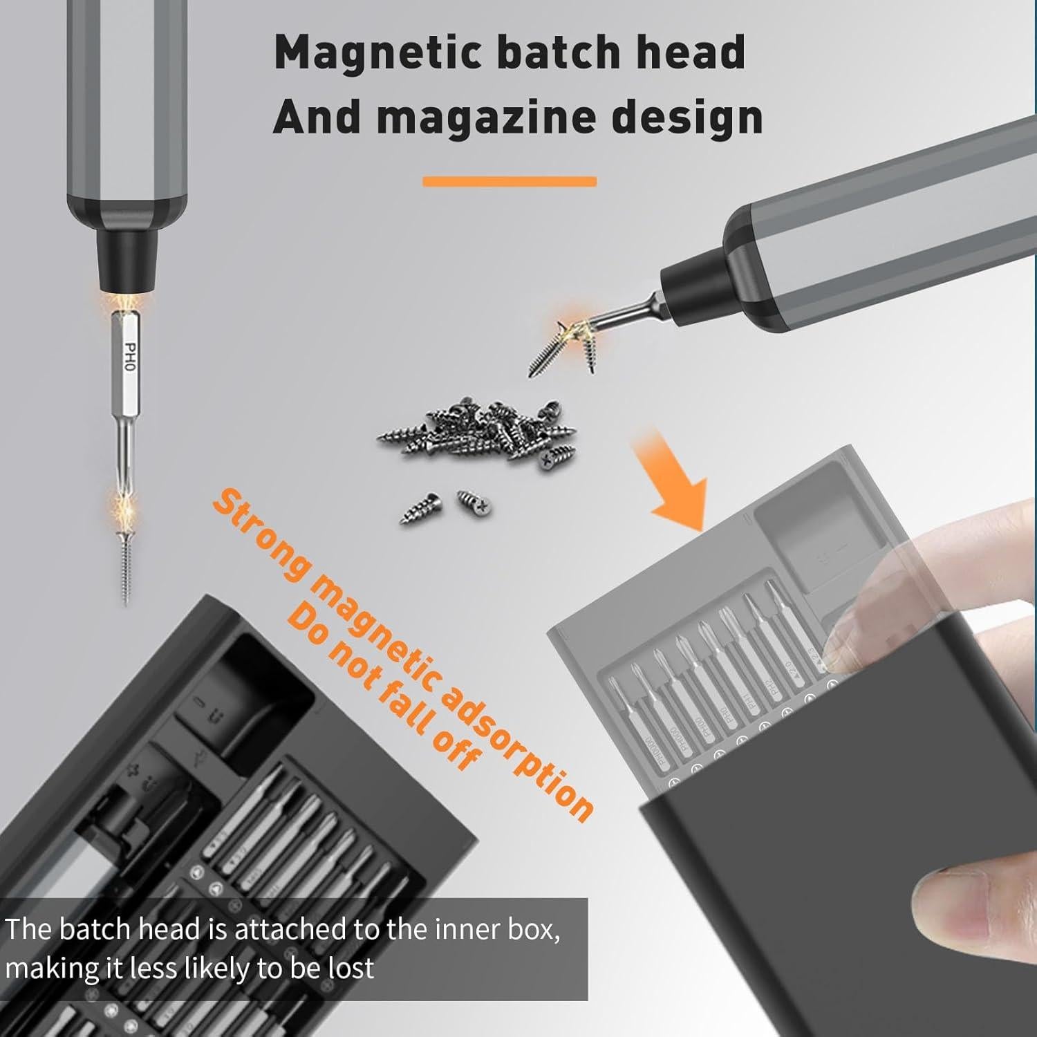 Destornillador Eléctrico Mini Deshine 64 Puntas 200 RPM