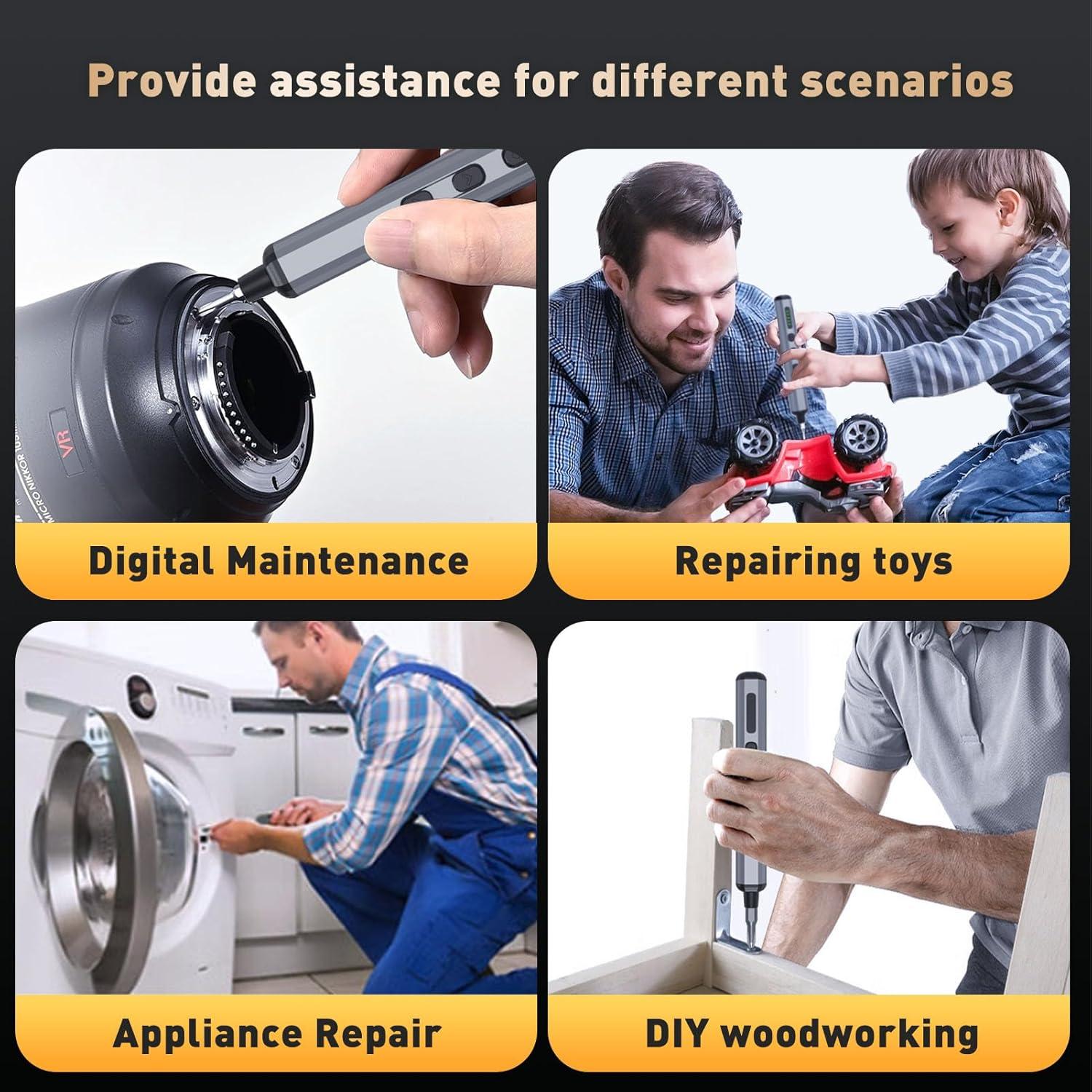 Destornillador Eléctrico Mini Deshine 64 Puntas 200 RPM