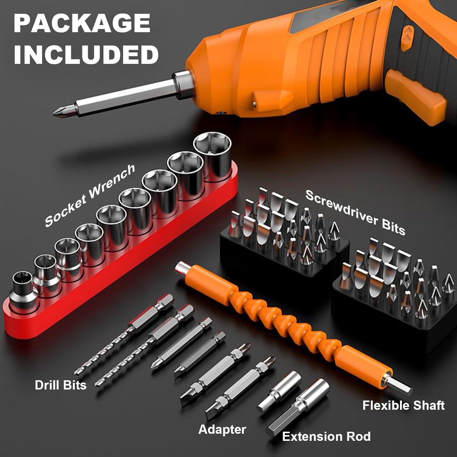 Destornillador Inalámbrico Tsisixia 3.6V 47 Accesorios