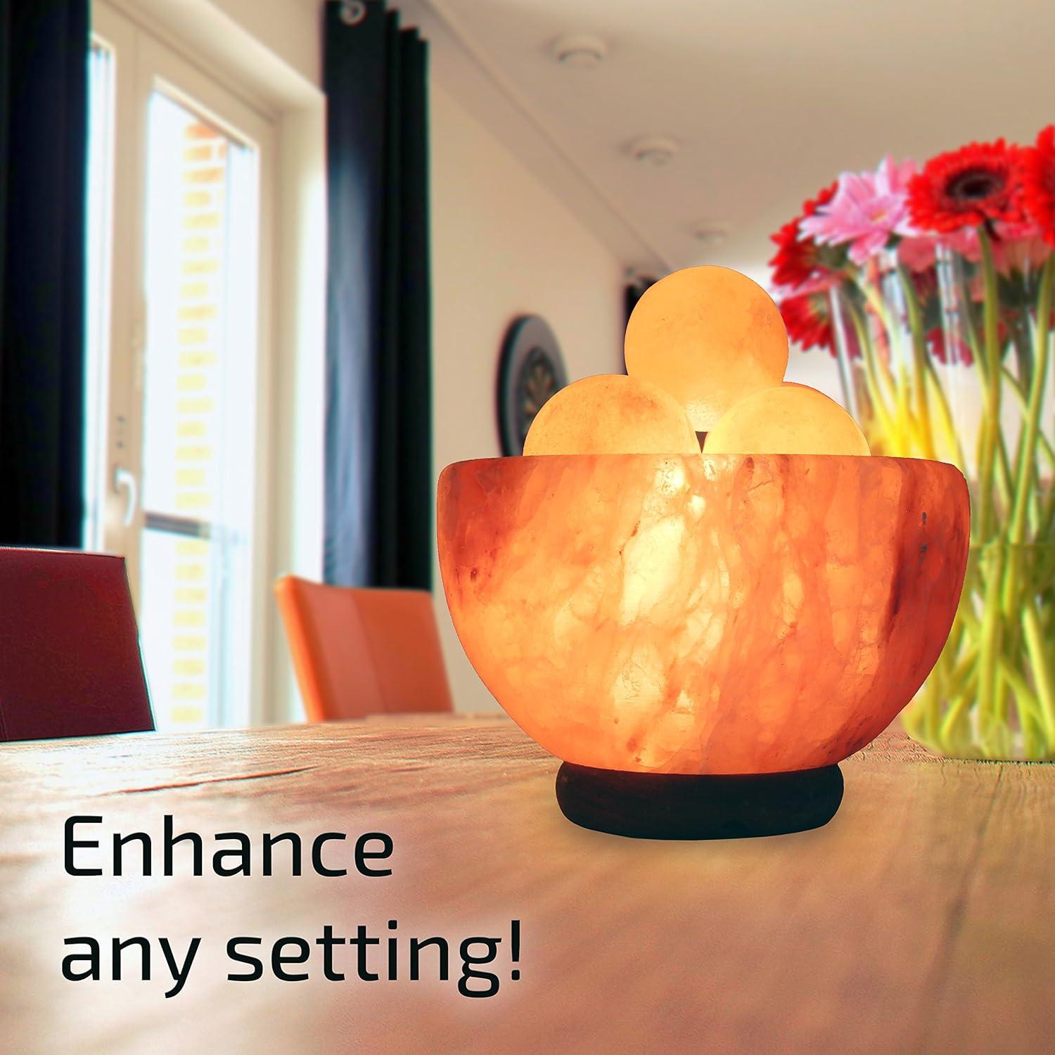 Bowl de Sal del Himalaya UMAID con 6 Pelotas de Masaje