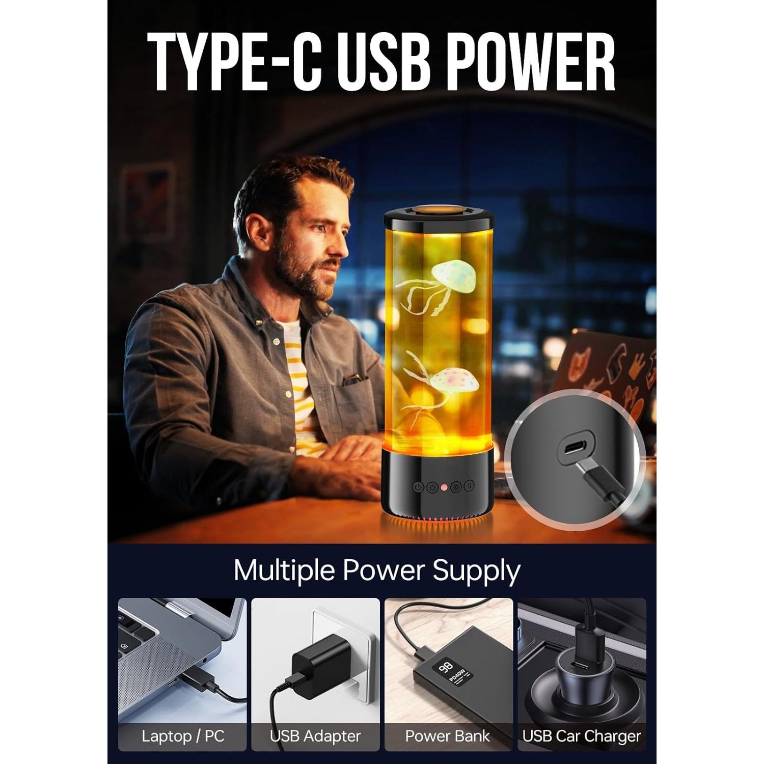 Lámpara de Medusa LED - Control Remoto 9 Colores 30 cm