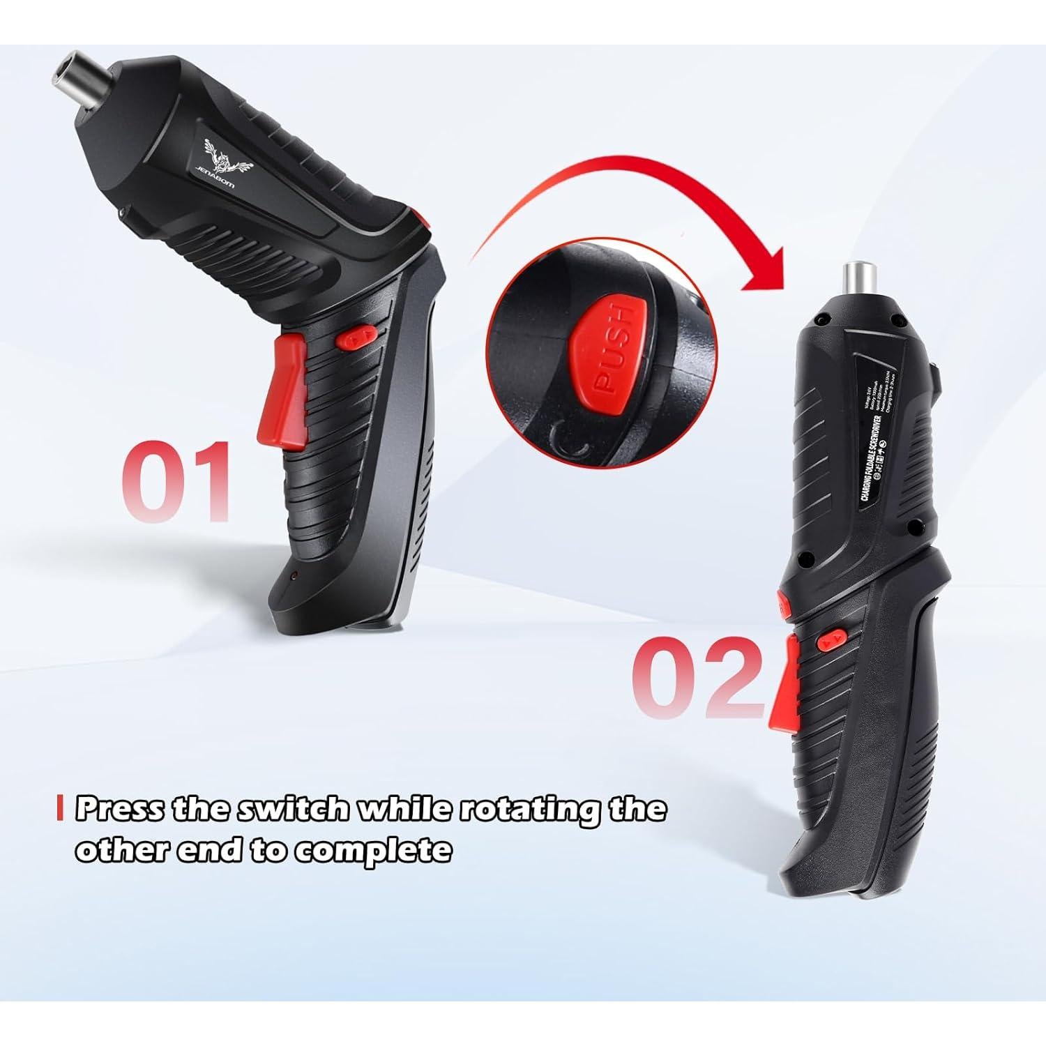 Destornillador eléctrico JENABOM 47 en 1 3.6V con LED