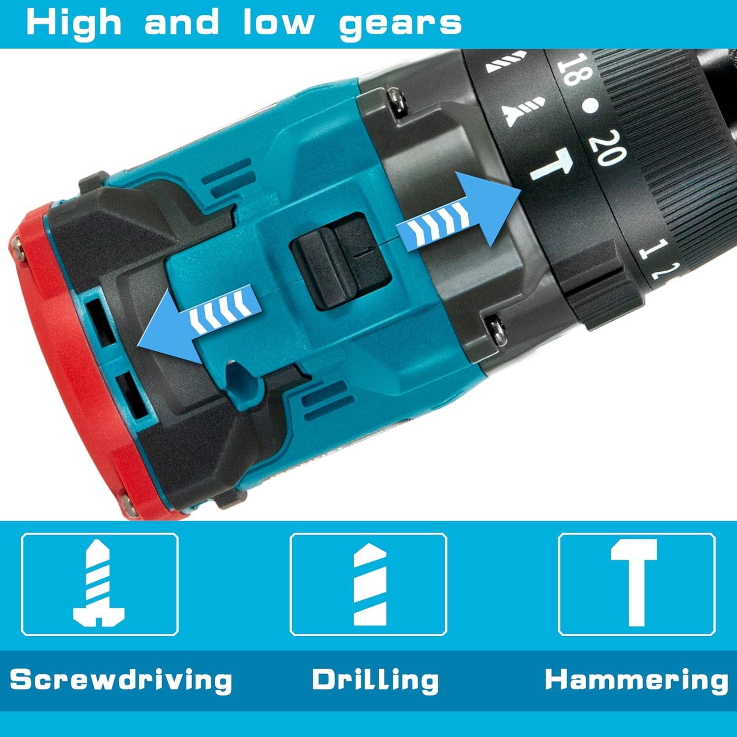 Taladro Inalámbrico Nichilas 18V 150Nm 2 Velocidades 2150RPM