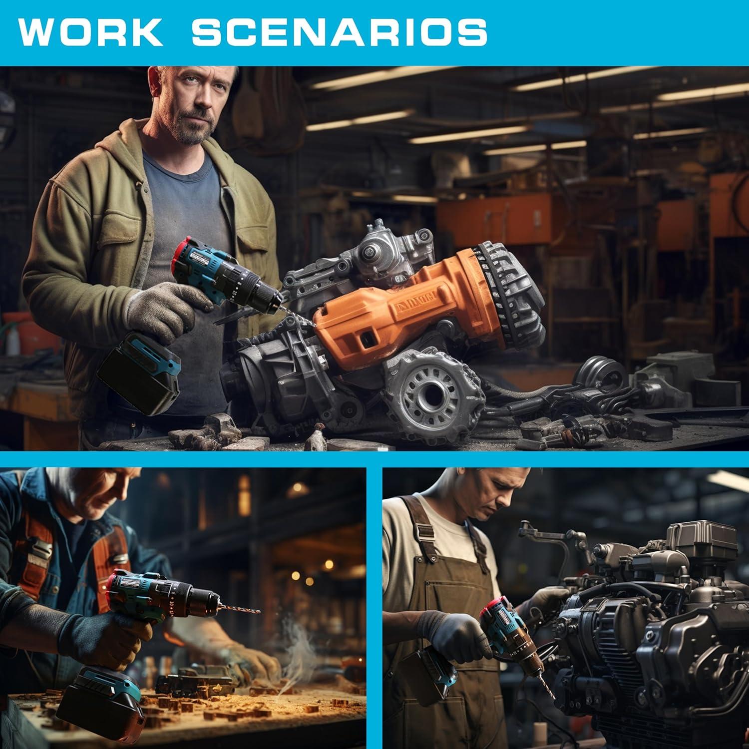 Taladro Inalámbrico Nichilas 18V 150Nm 2 Velocidades 2150RPM