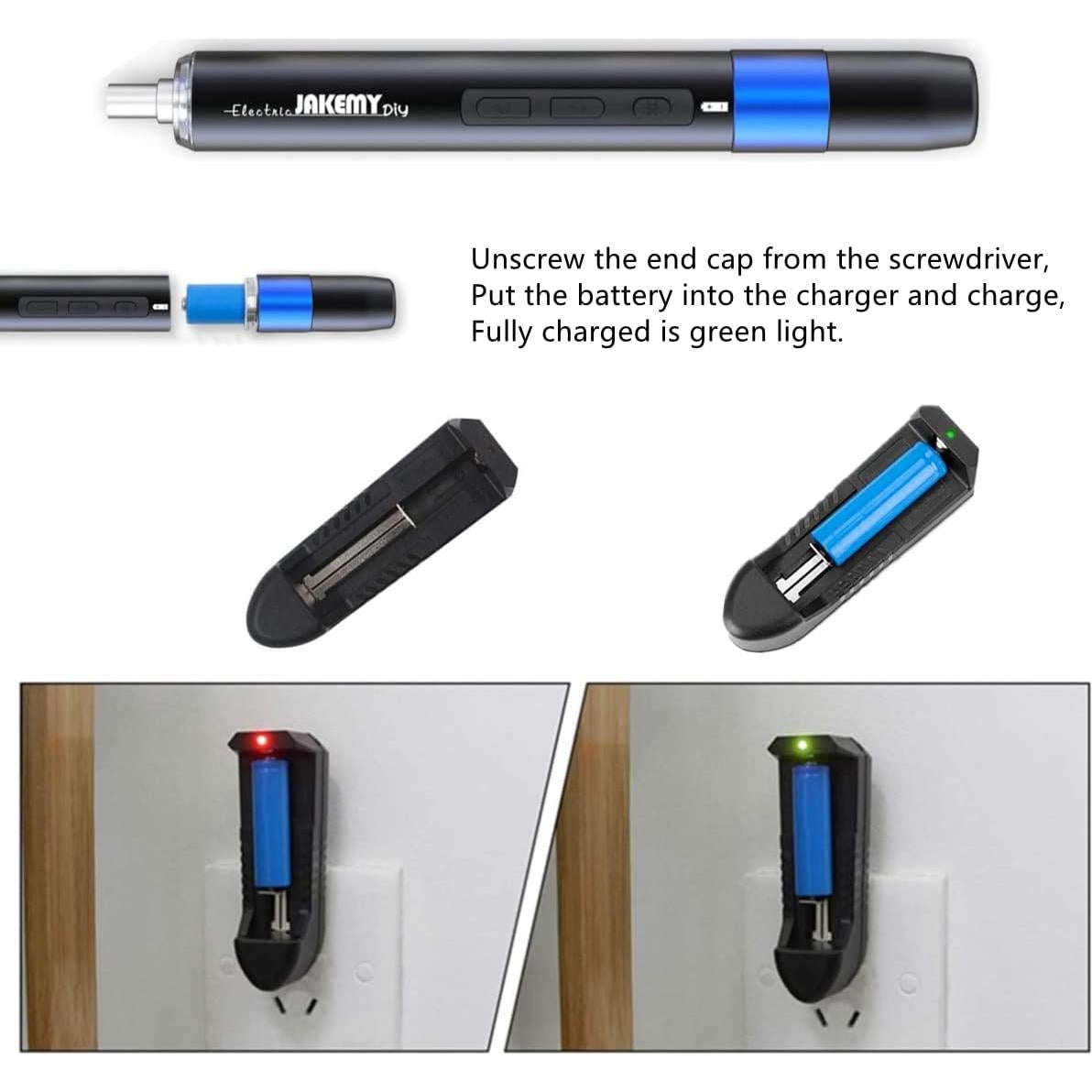 Destornillador eléctrico JAKEMY 61 en 1 recargable con LED