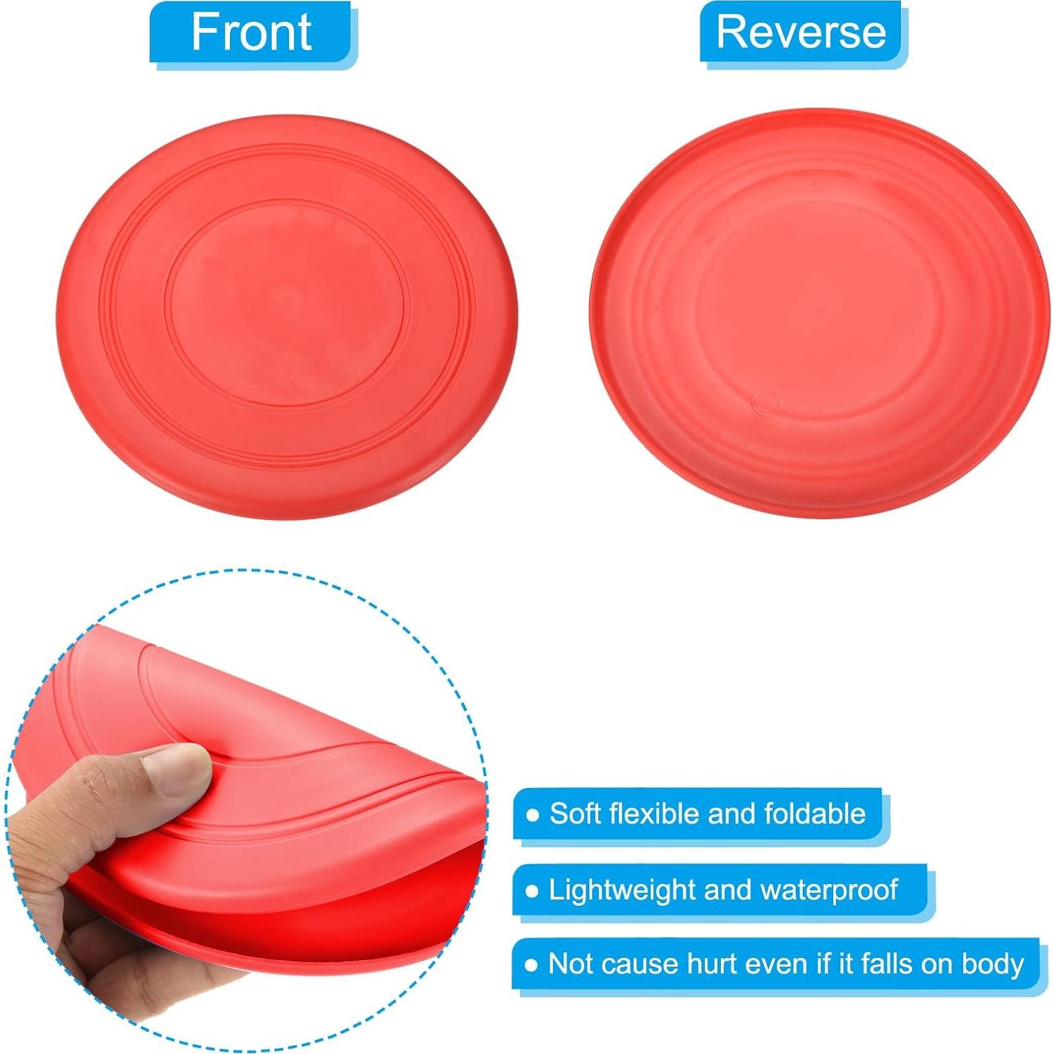 Disco Volador PATIKIL 17.8 cm Rojo Impermeable para Juegos