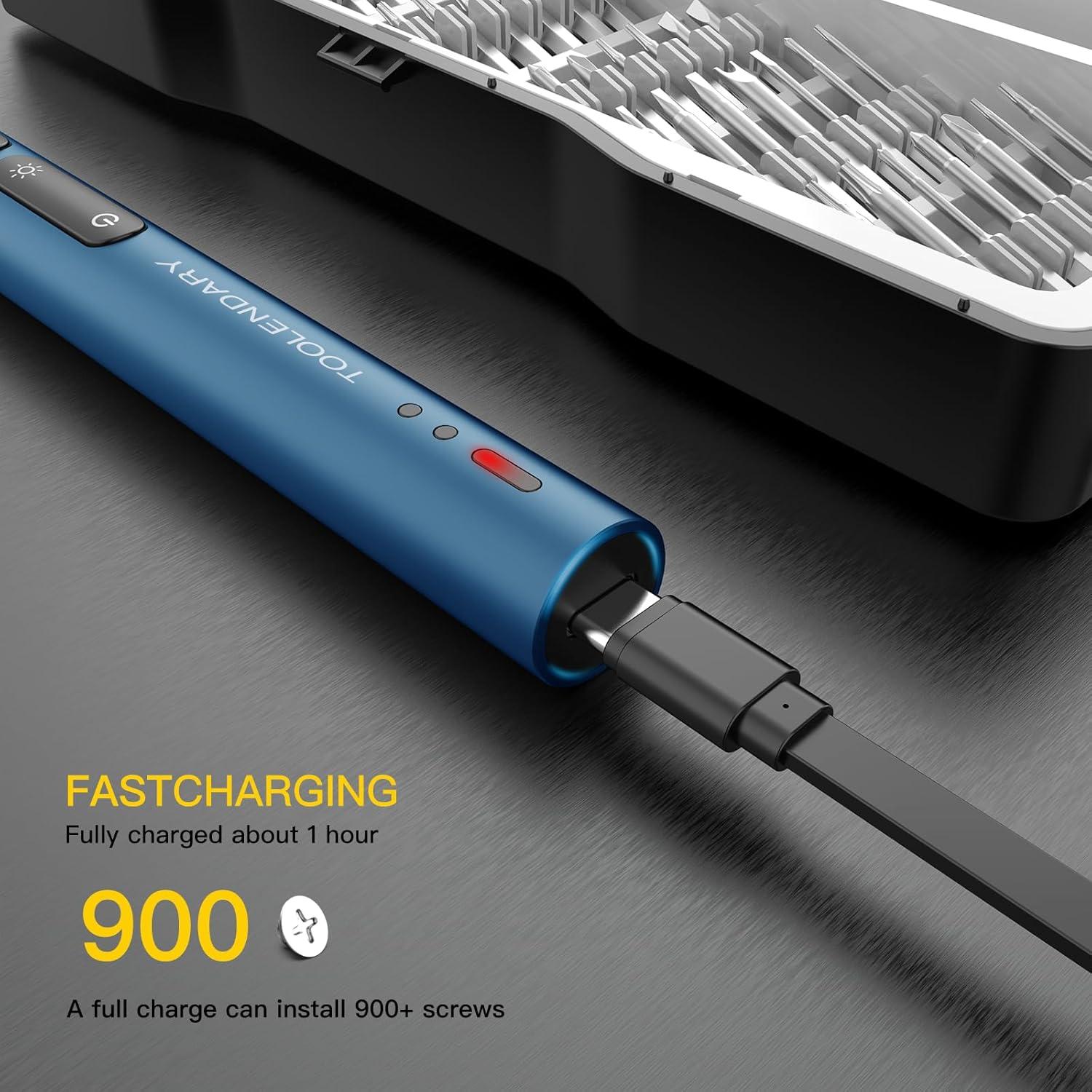 Destornillador Eléctrico Toolendary 55 en 1 Recargable Azul