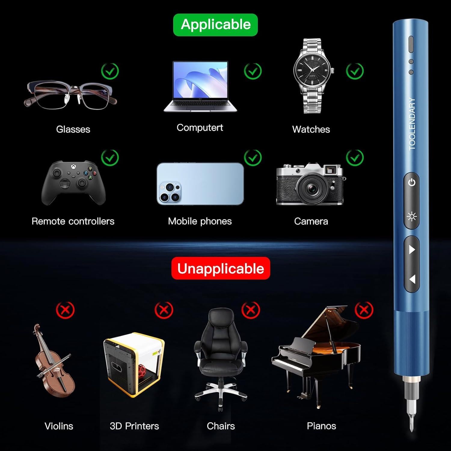 Destornillador Eléctrico Toolendary 55 en 1 Recargable Azul