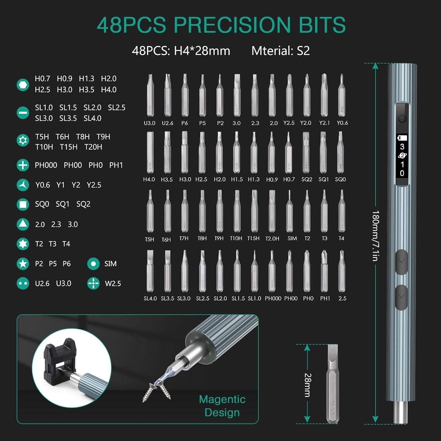 Destornillador Eléctrico ORIA 52 en 1 Mini Inalámbrico