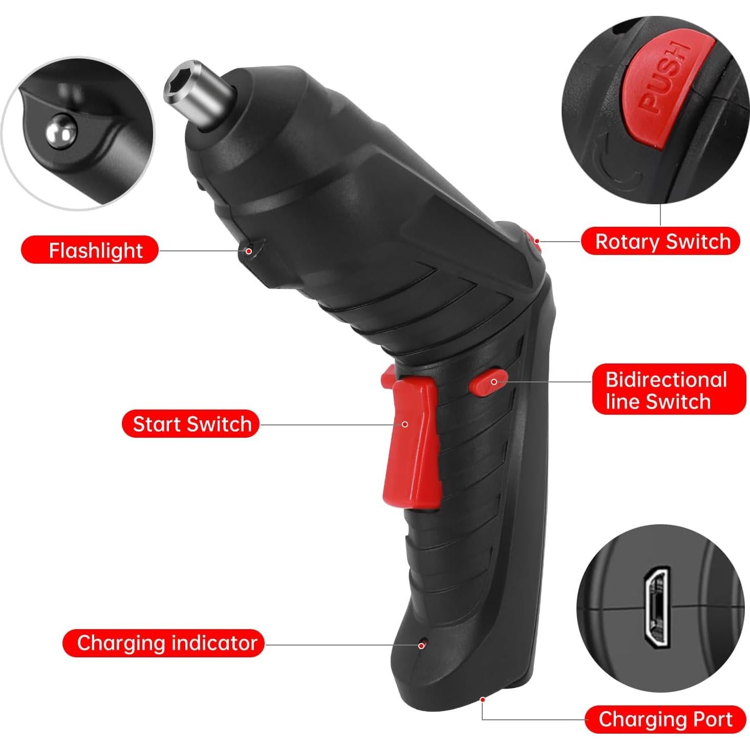 Destornillador Eléctrico Recargable SENXINGYAN 3.6V 47 Acc.