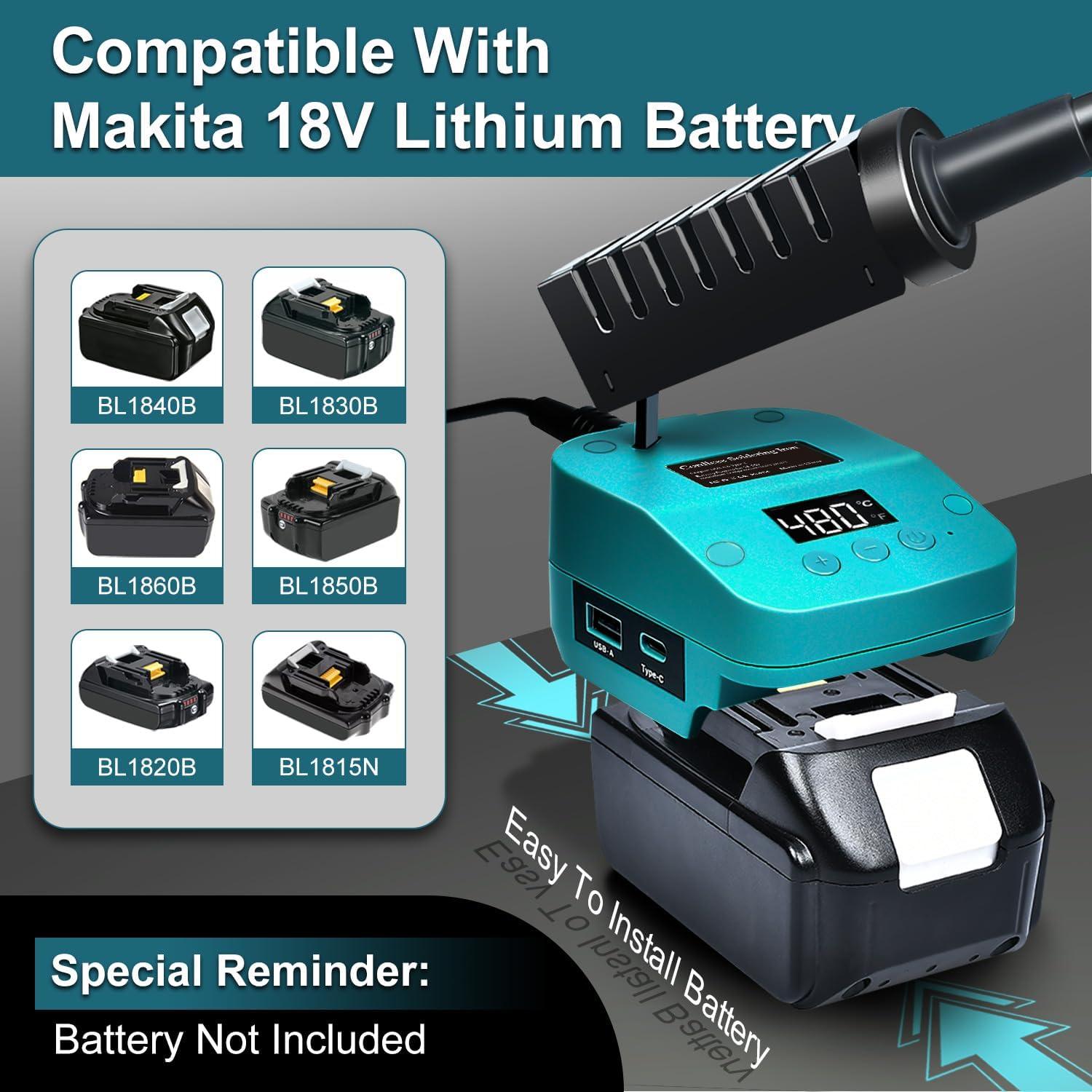 Soldador a Batería Edtran 60W LCD 18V Portátil Ajustable