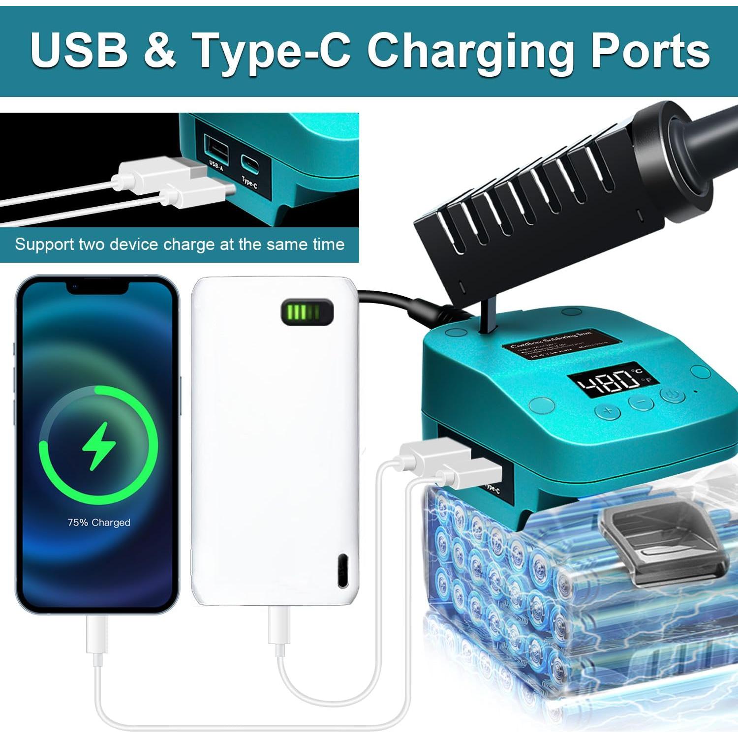 Soldador a Batería Edtran 60W LCD 18V Portátil Ajustable