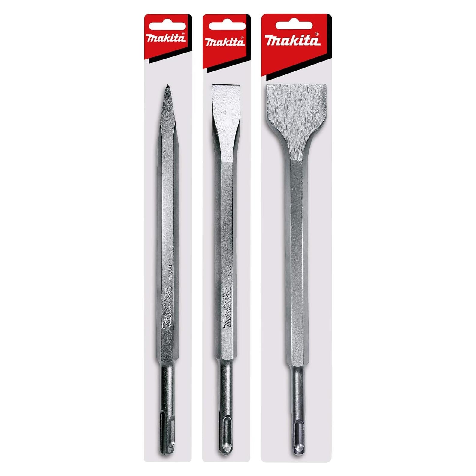 Juego de Puntas y Cinceles SDS+ Makita 3 Piezas para Demolición