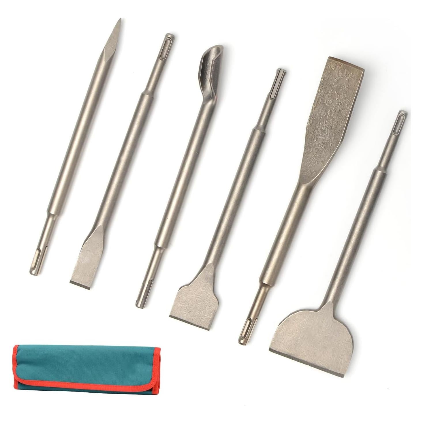 Juego de 6 Cinceles SDS-Plus YOSIGHT para Martillo Rotativo