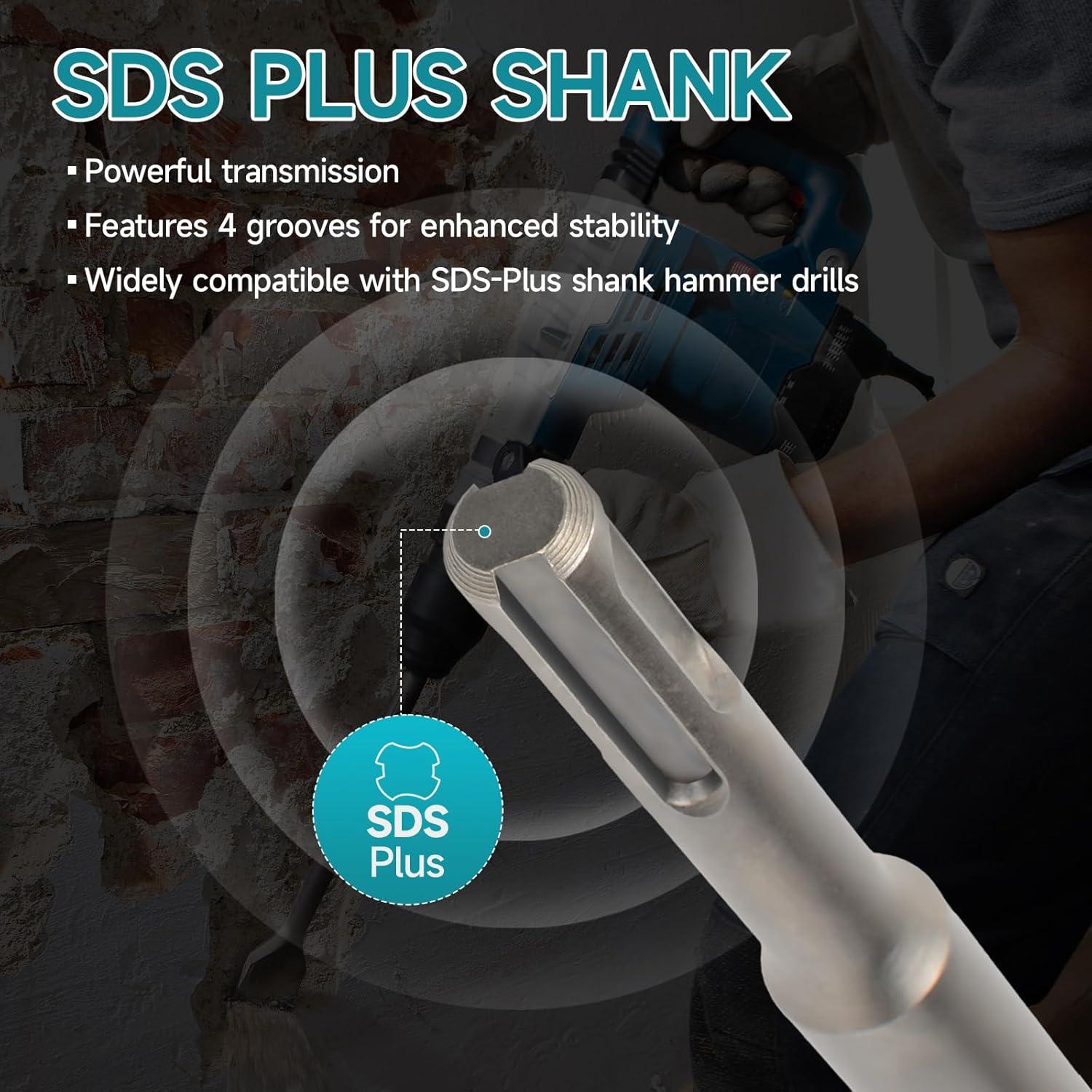 Juego de 6 Cinceles SDS-Plus YOSIGHT para Martillo Rotativo