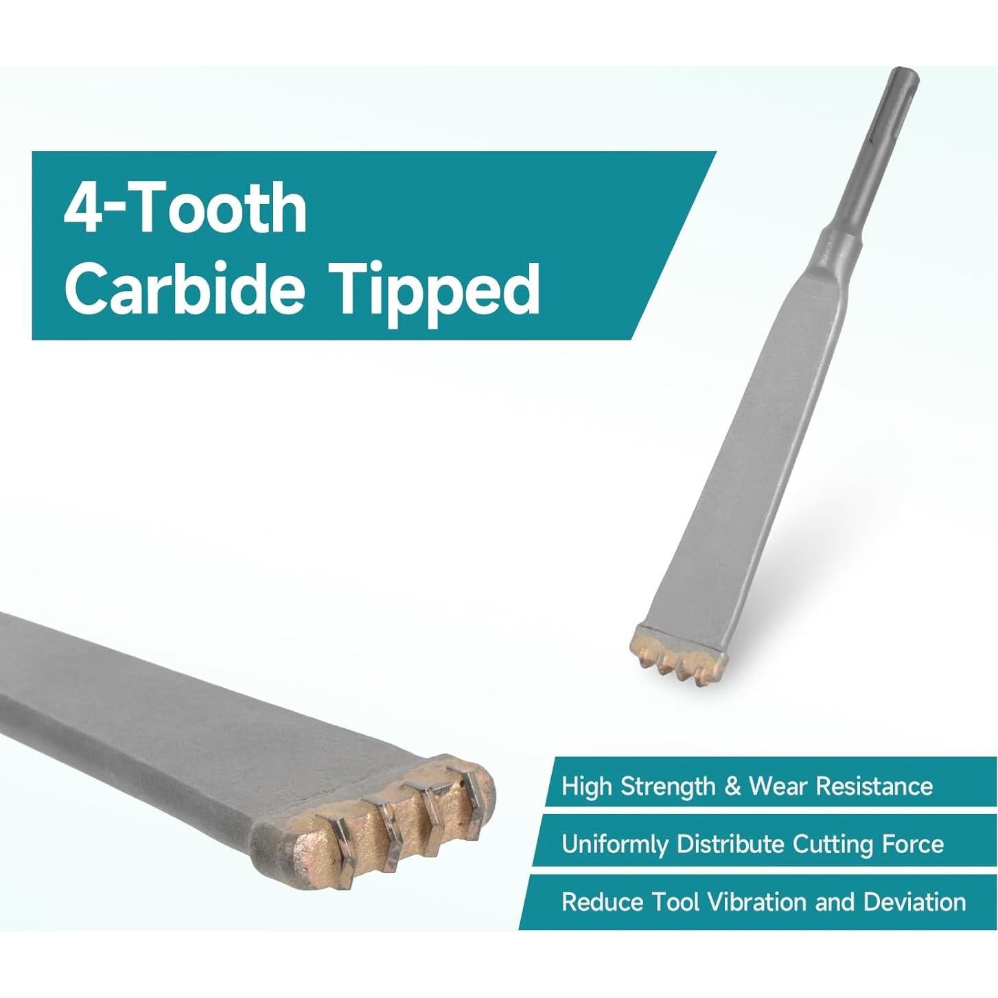 Cincel Plano Cuatro Dientes YOSIGHT 19,69 cm Acero Aleado