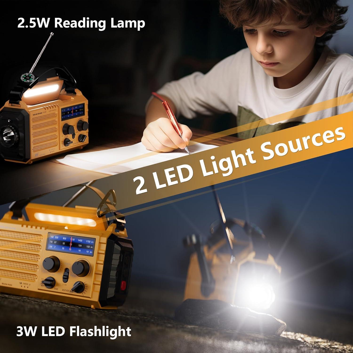 Radio Meteorológica 5000 Mesqool AM/FM Solar Manivela