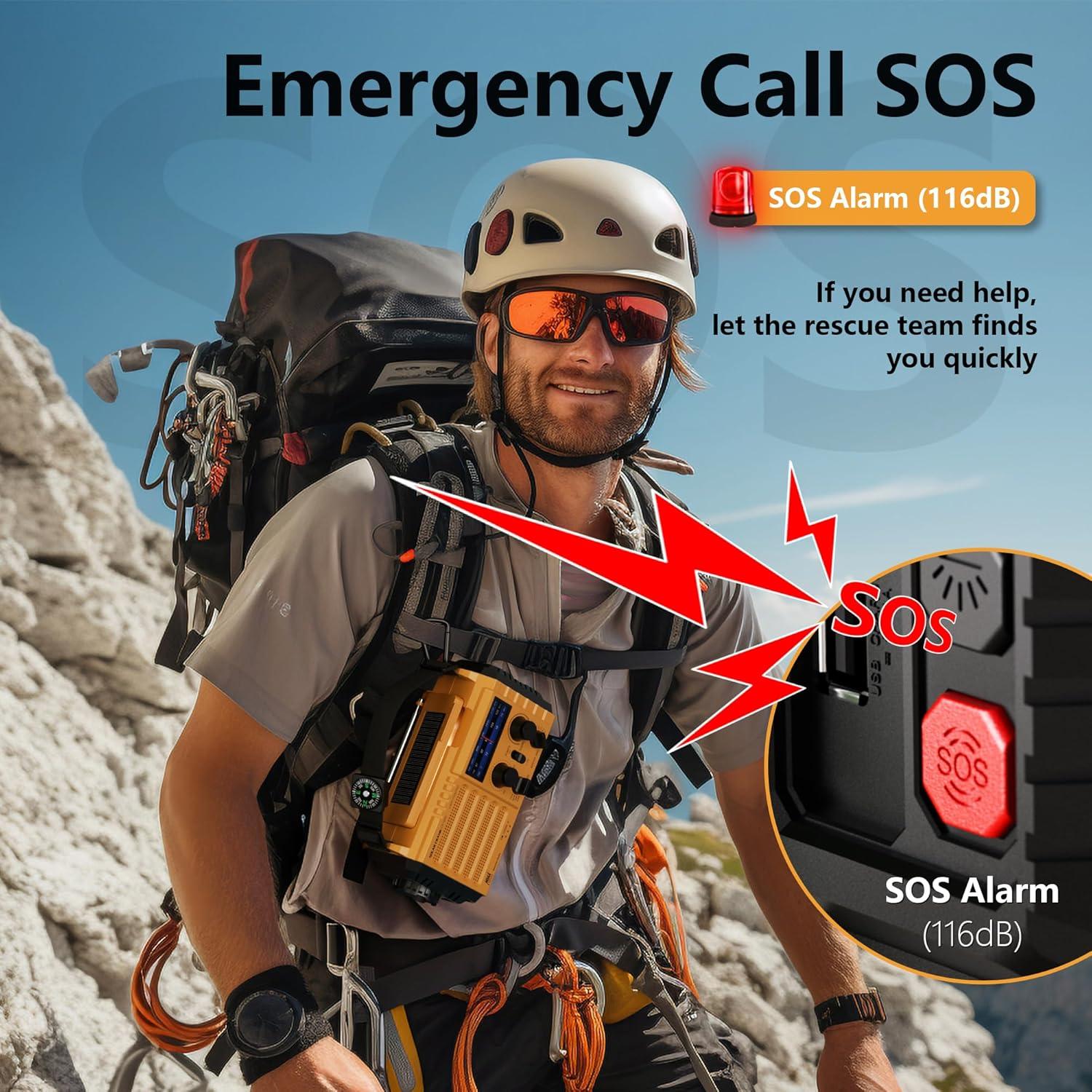 Radio Meteorológica 5000 Mesqool AM/FM Solar Manivela