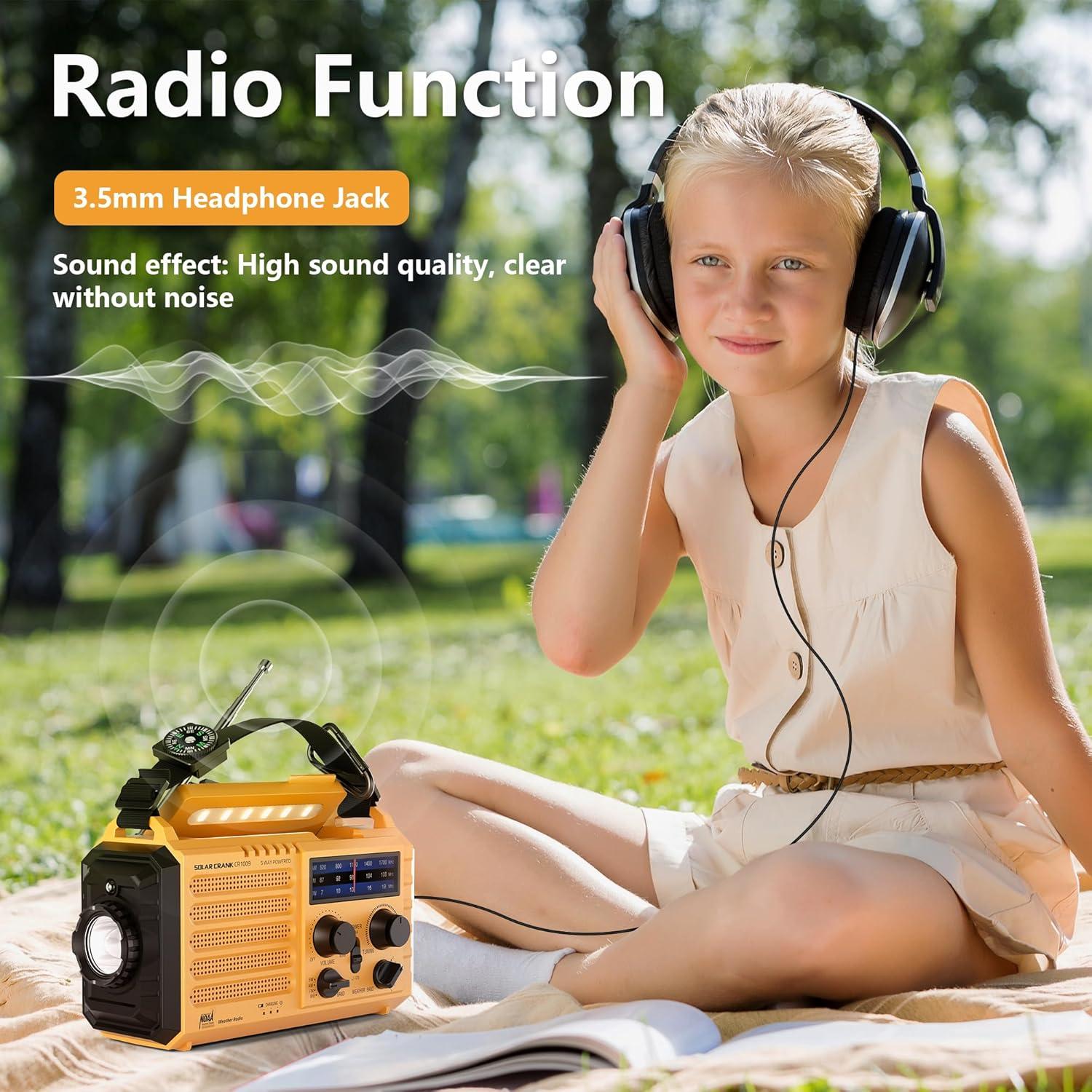 Radio Meteorológica 5000 Mesqool AM/FM Solar Manivela