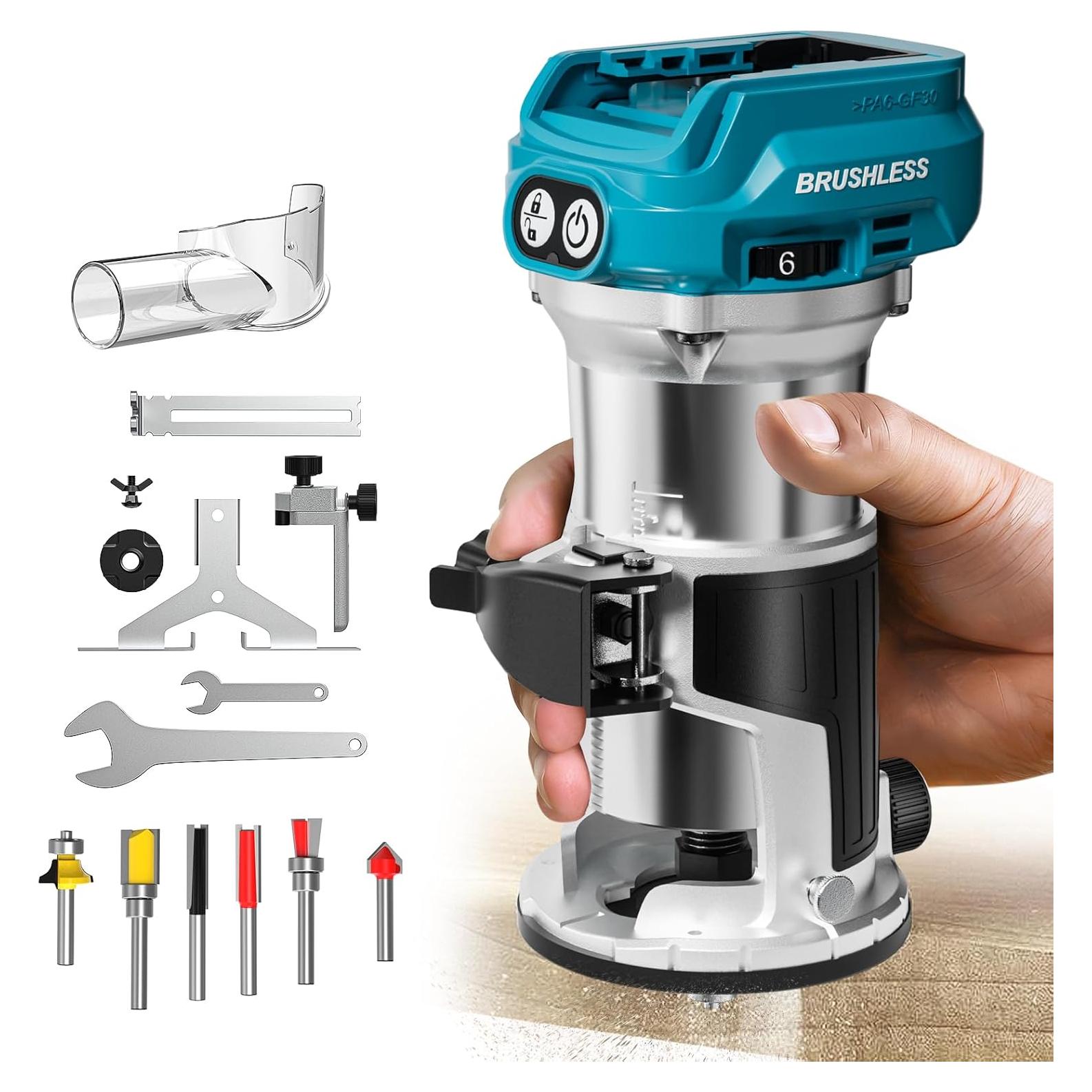 Router Inalámbrico MtiolHig 800W 30,000 RPM para Makita 18V