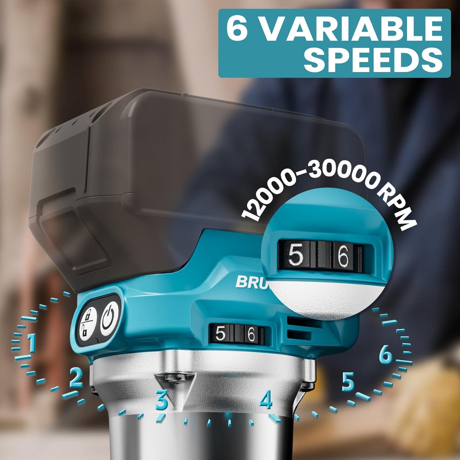 Router Inalámbrico MtiolHig 800W 30,000 RPM para Makita 18V
