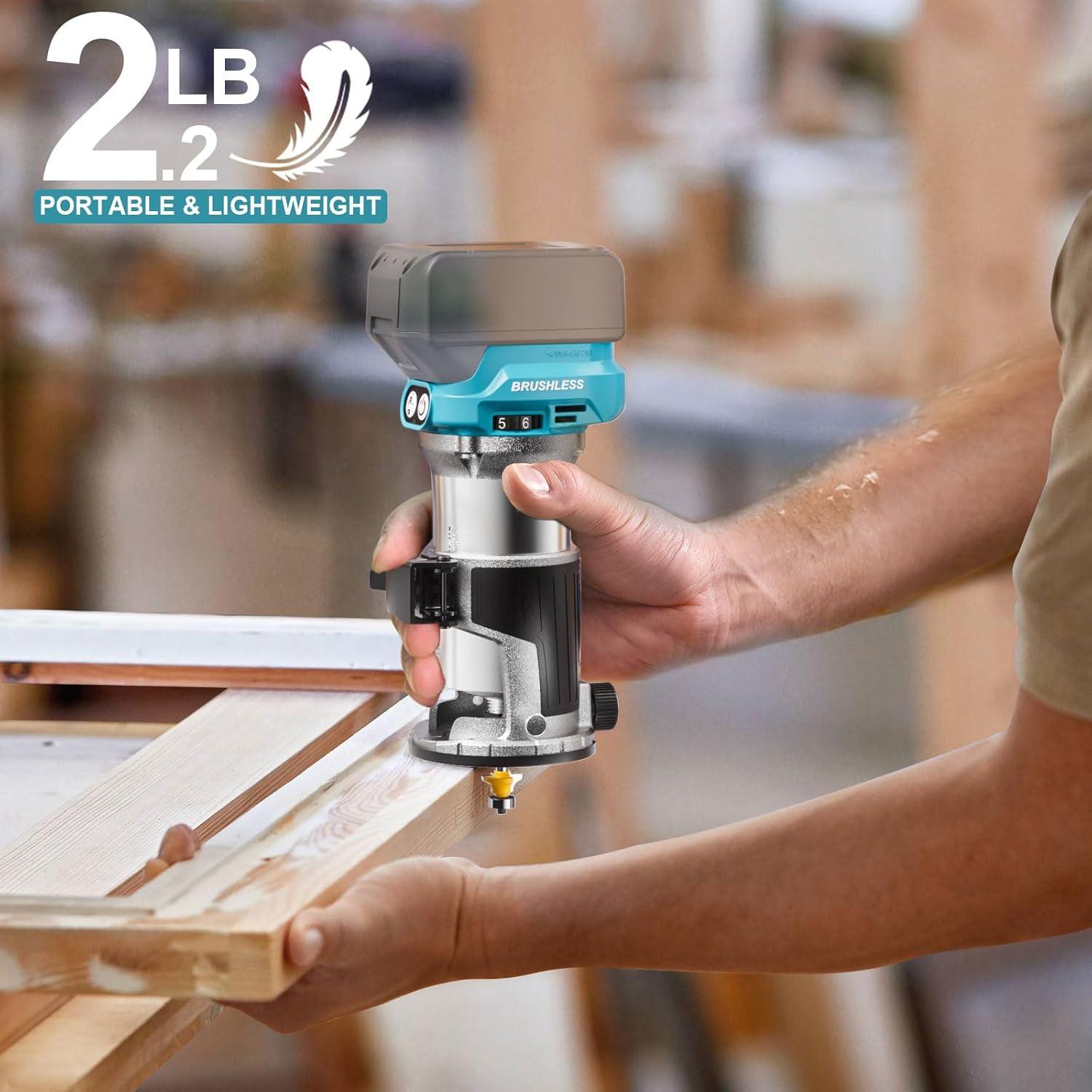 Router Inalámbrico MtiolHig 800W 30,000 RPM para Makita 18V