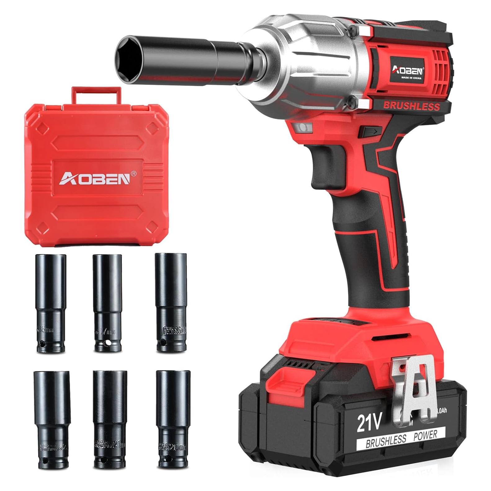 Llave de Impacto Inalámbrica AOBEN 21V 450 Nm con Accesorios