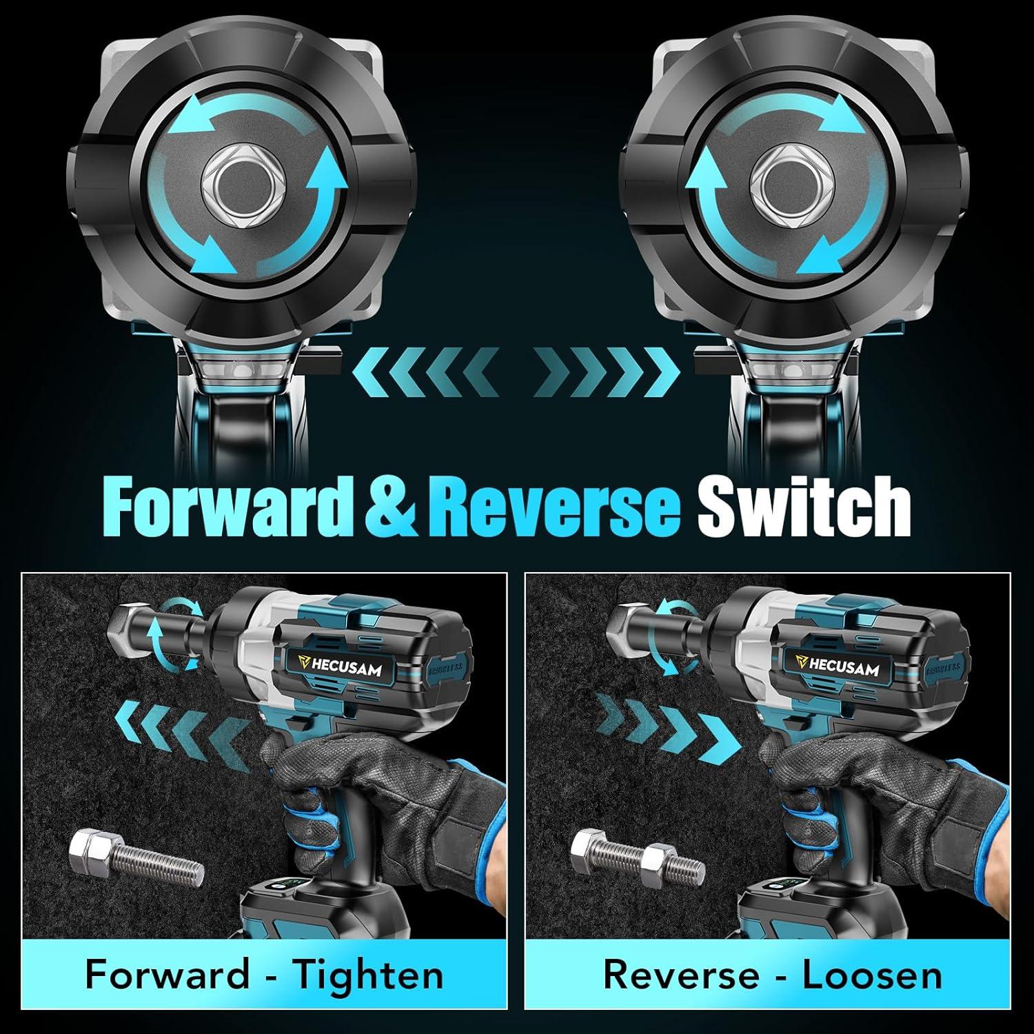 Llave de Impacto Inalámbrica HECUSAM 2100N, 2 Baterías 6.0Ah