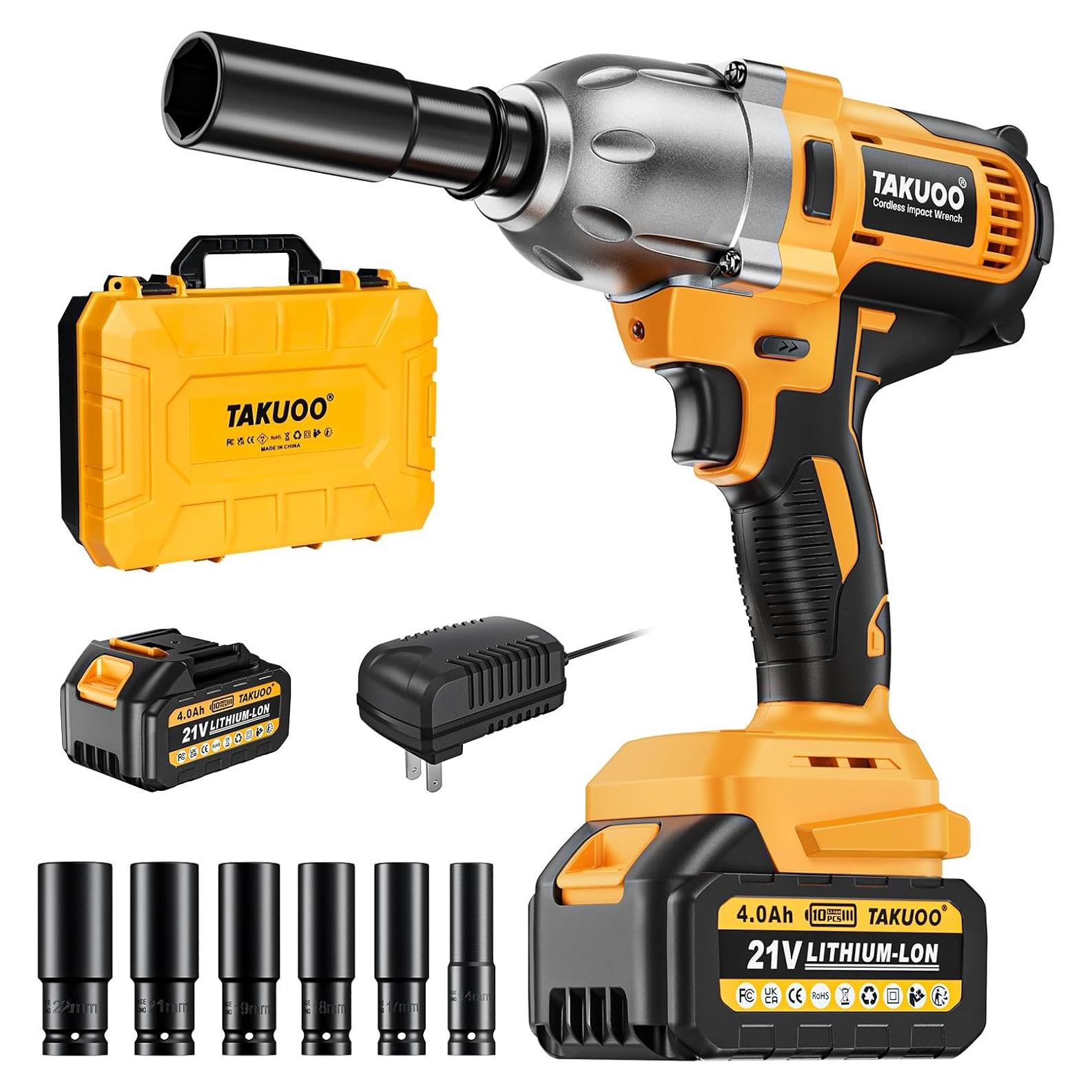 Llave de impacto inalámbrica Takuoo 1/2" 1000N.m 3300RPM