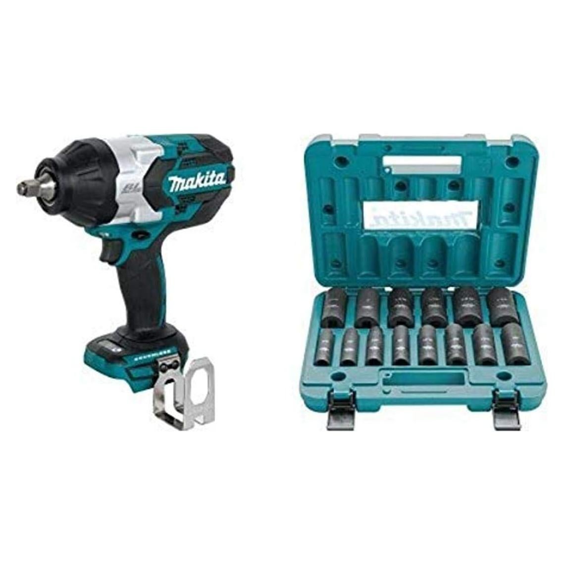 Llave de impacto inalámbrica Makita XWT08Z 18V 1/2" 14 piezas