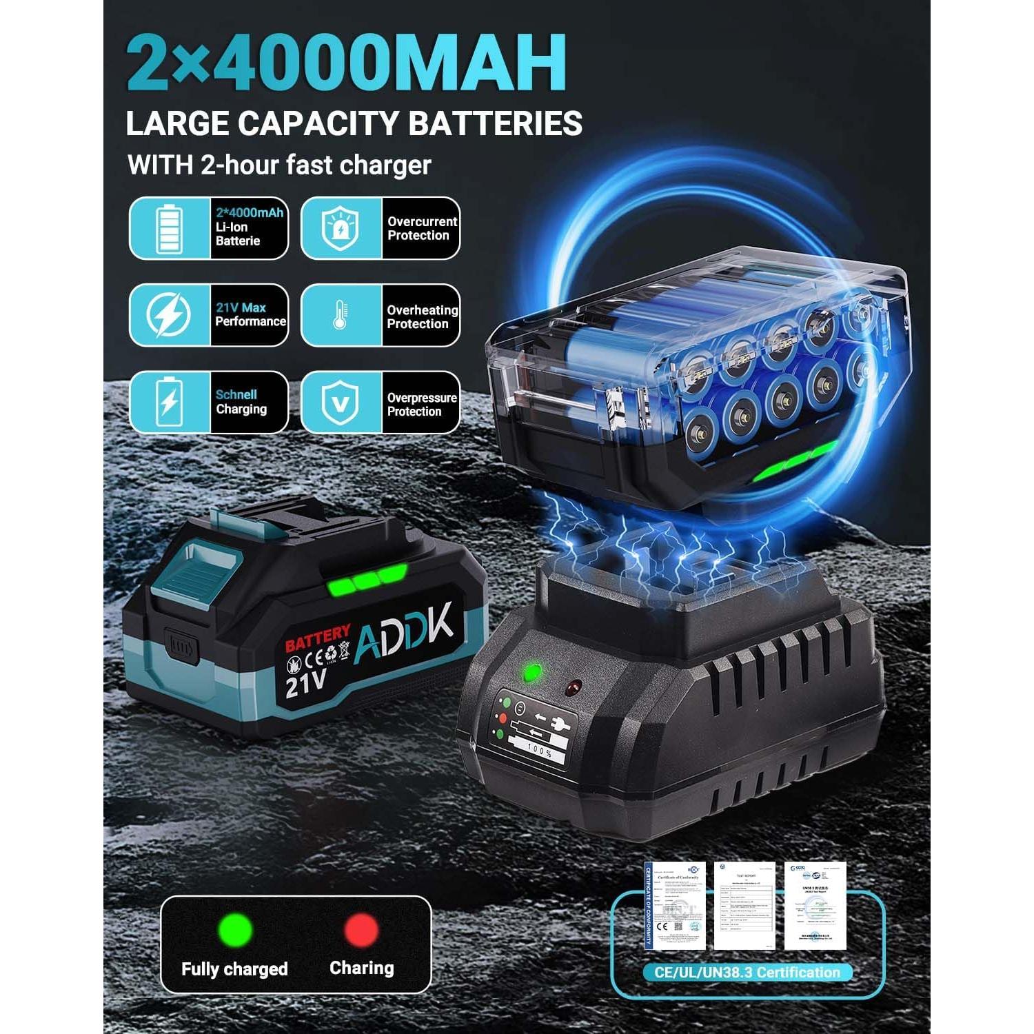 Llave de Impacto Inalámbrica TITA-DONG 21V 1600Nm 6 Velocidades