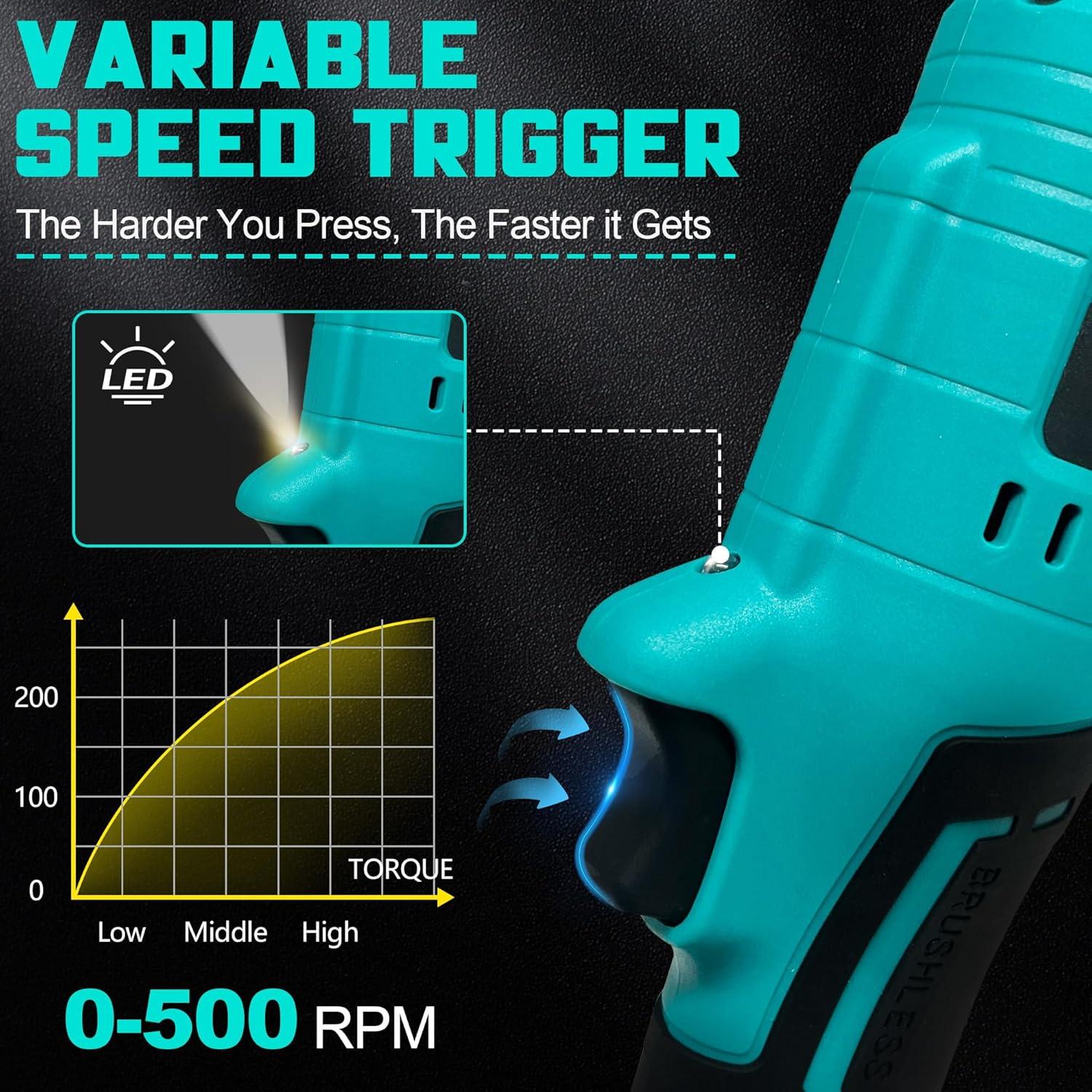 Llave de trinquete inalámbrica 3/8" byczone 18V 100,5 Nm