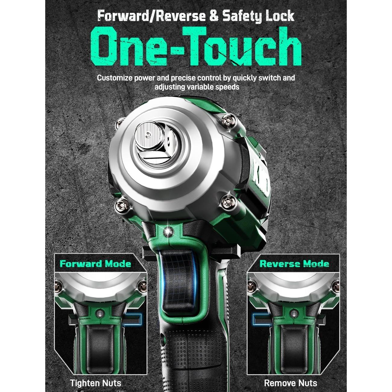 Llave de Impacto Inalámbrica KIMO 1/2" 550N.m 3000RPM