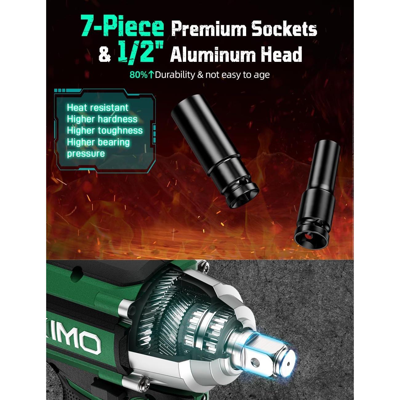 Llave de Impacto Inalámbrica KIMO 1/2" 550N.m 3000RPM