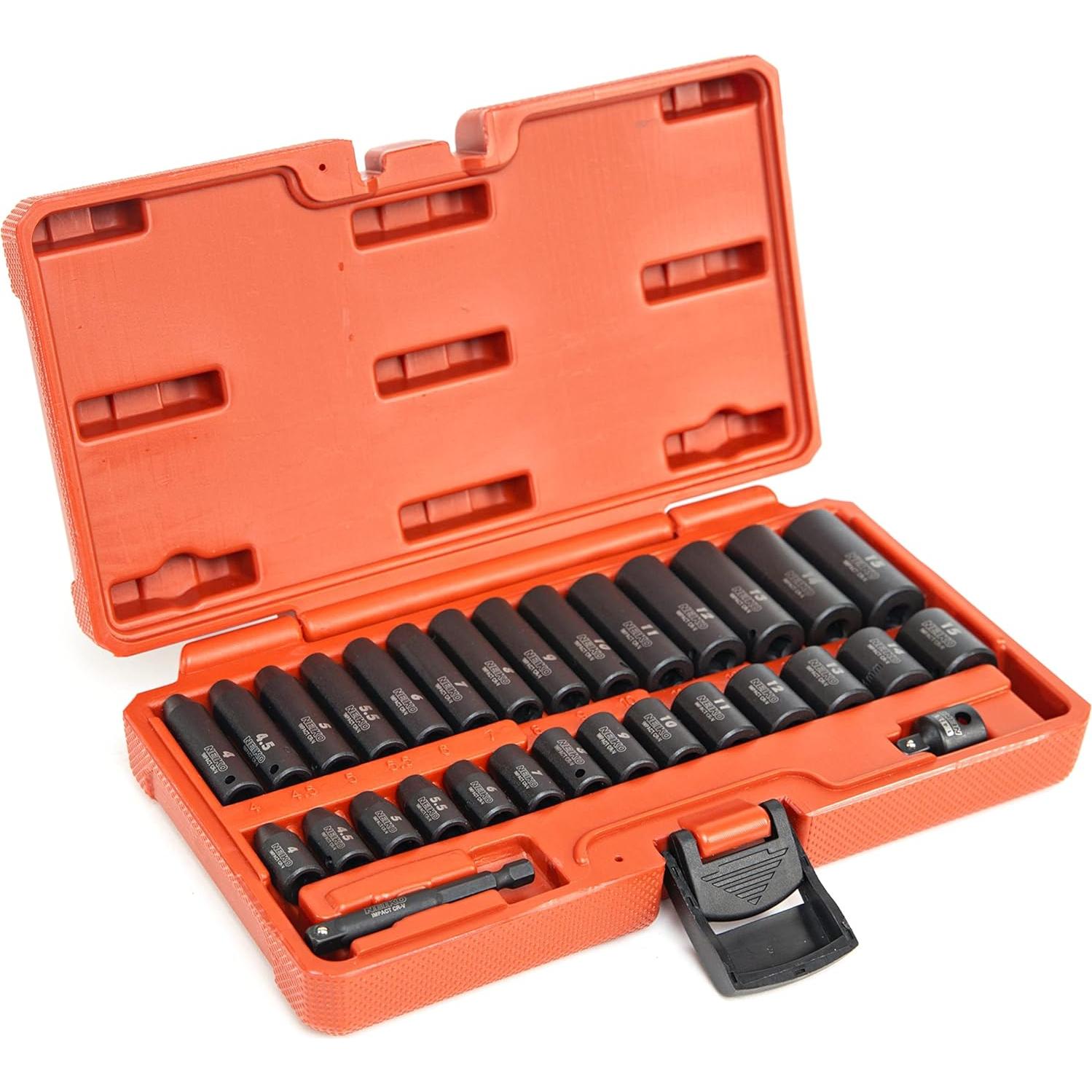 Juego de Enchufes de Impacto NEIKO 30 Piezas 4-15 mm