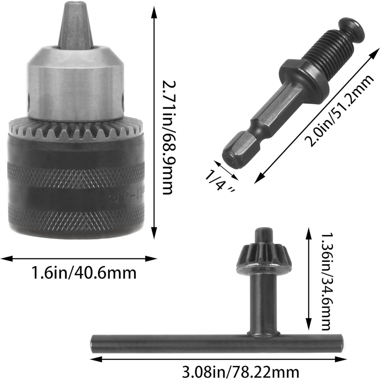 Adaptador Chuck Taladro 3/8" HOLEPU para Impact Driver