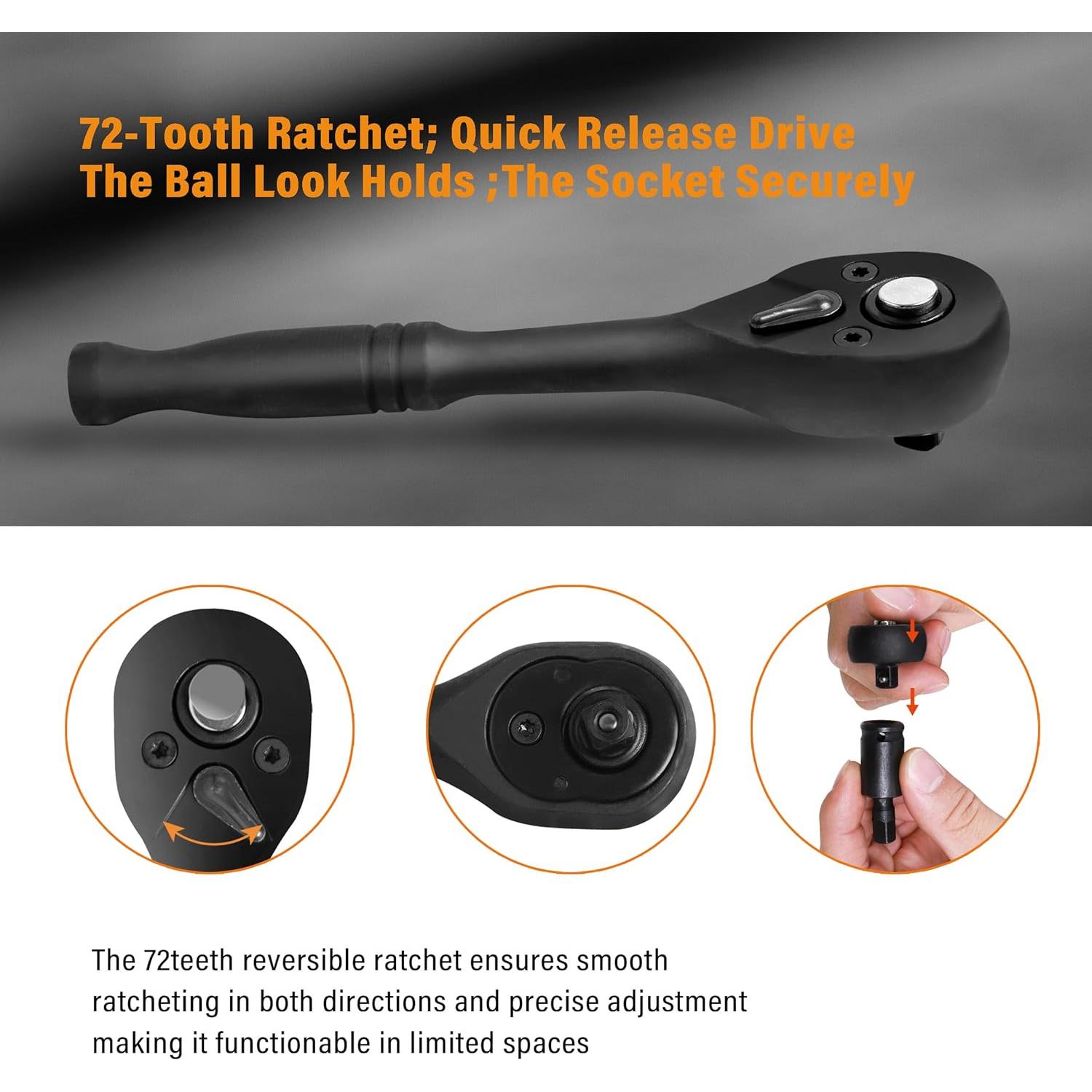 Juego de Enchufes de Impacto LLNDEI 52 Piezas 1/4"