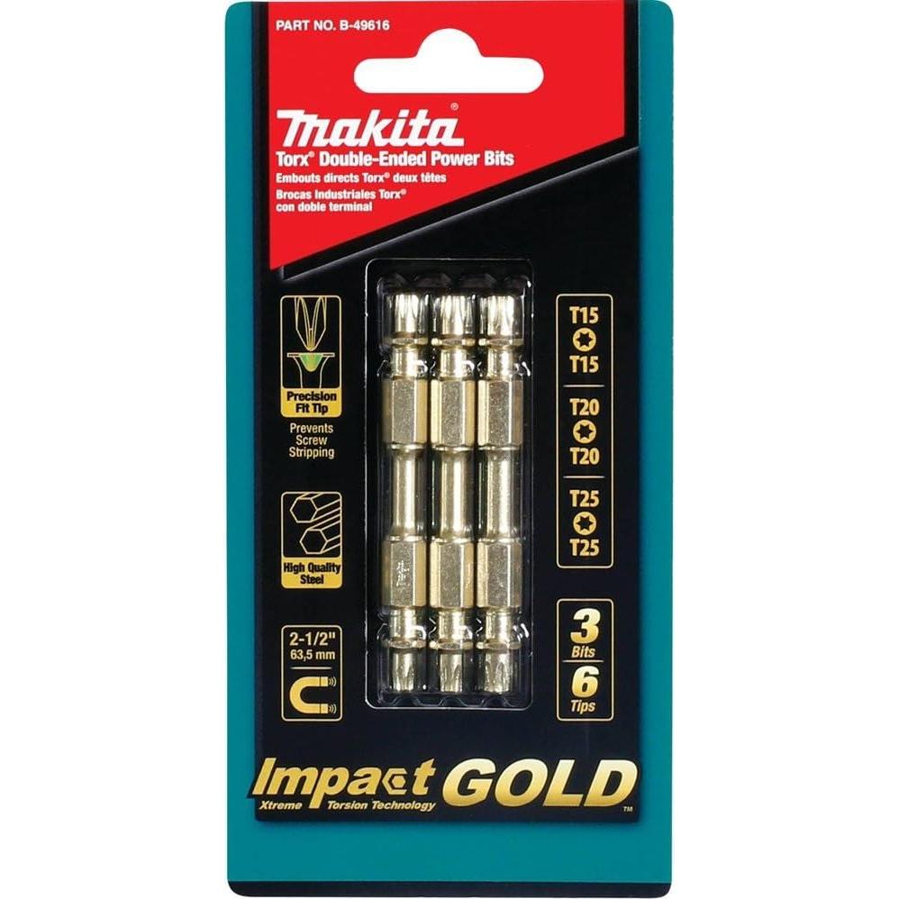 Puntas de Poder Doble Extremo Torx Makita B-49616 - 3 Pzas