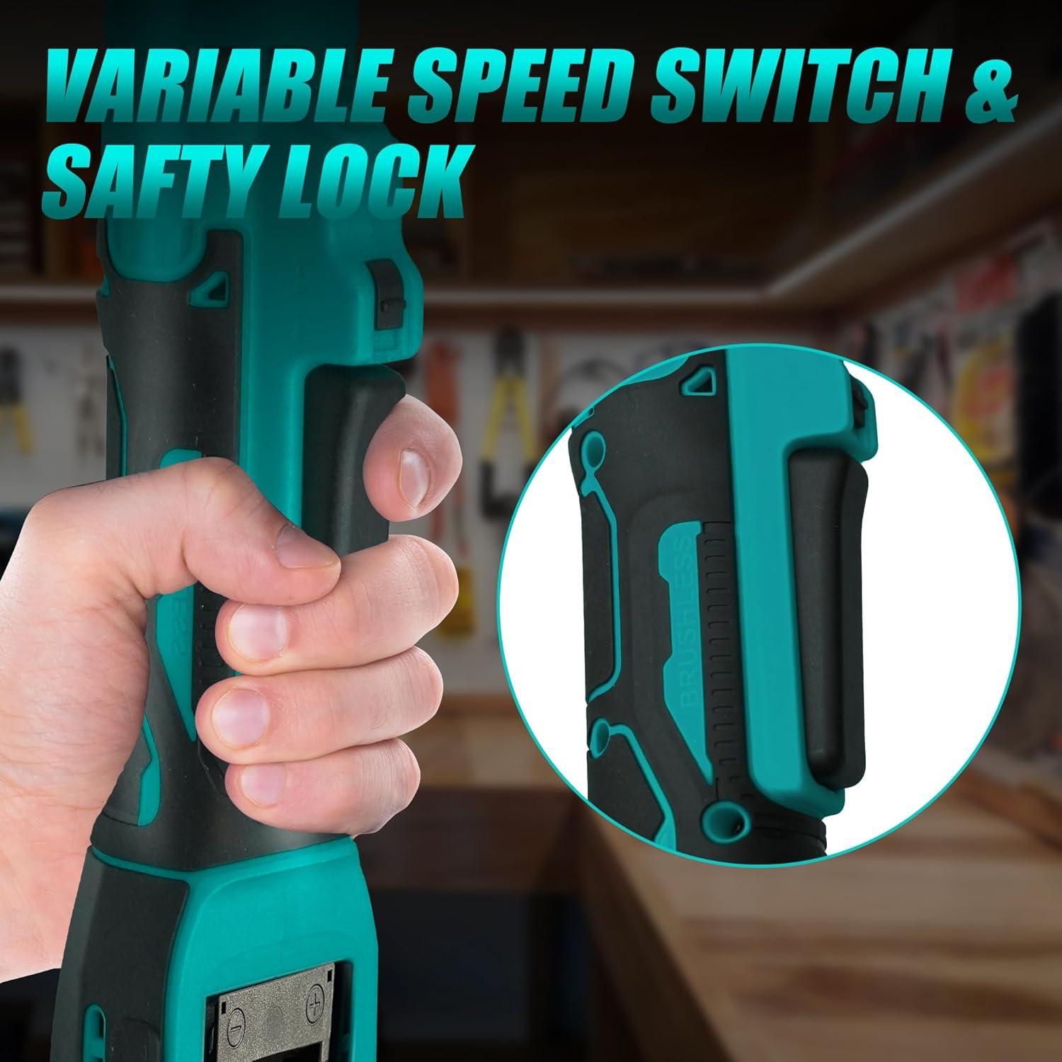 Llave de Trinquete Inalámbrica HTZSSON 3/8" 74 Pies-Libras