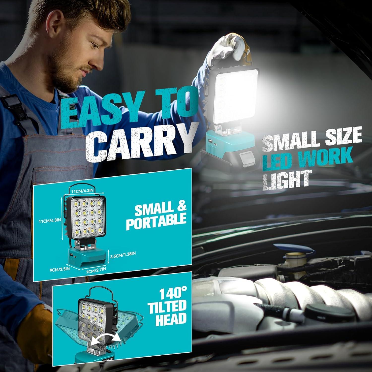 Linterna LED 48W LIVOWALNY para Batería Makita 18V 4800LM