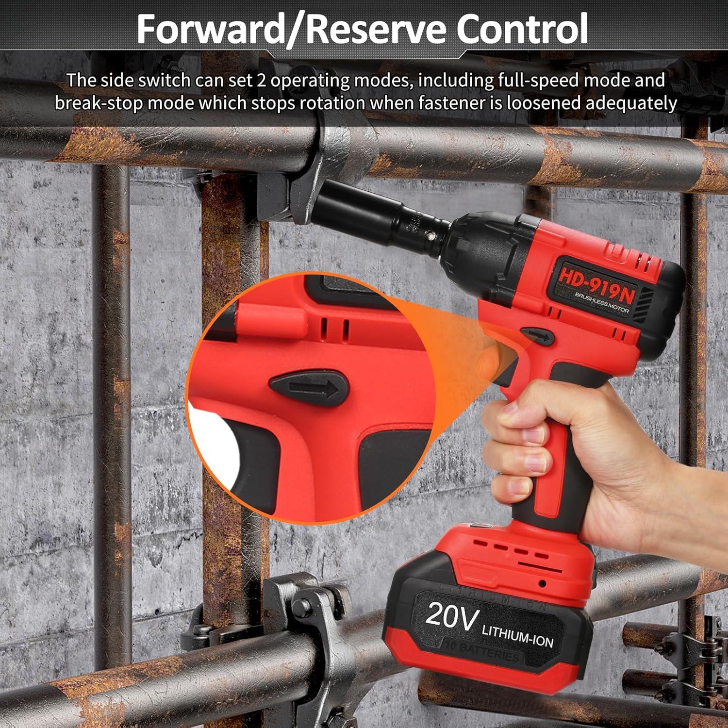 Llave de Impacto Inalámbrica Lepmerk 1/2" 430N.m con Batería