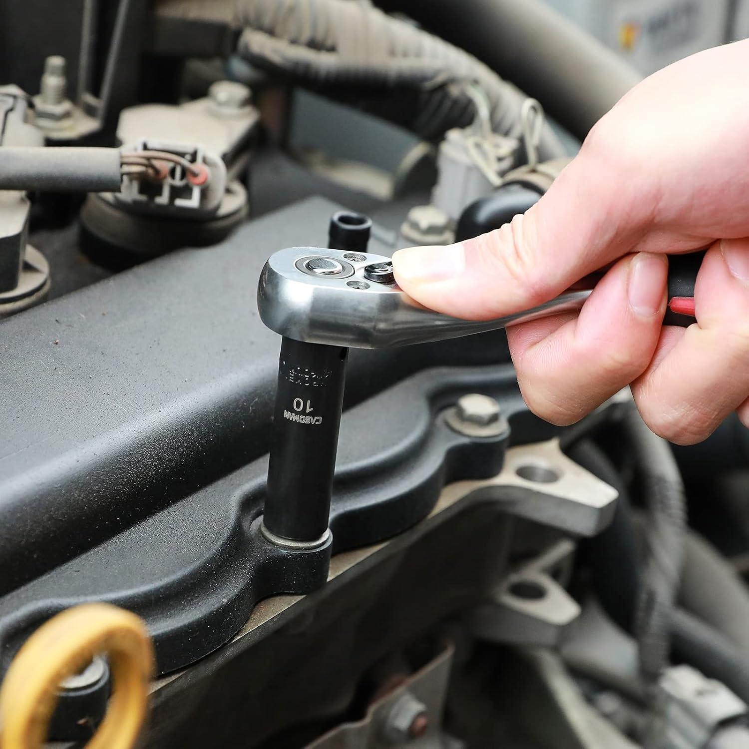 Juego de Enchufes de Impacto CASOMAN 50 Piezas 1/4" Dr. SAE/Métrico